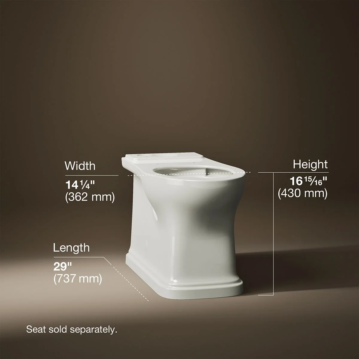 KOHLER K-35959 Claude Elongated toilet bowl with skirted trapway - Image 5