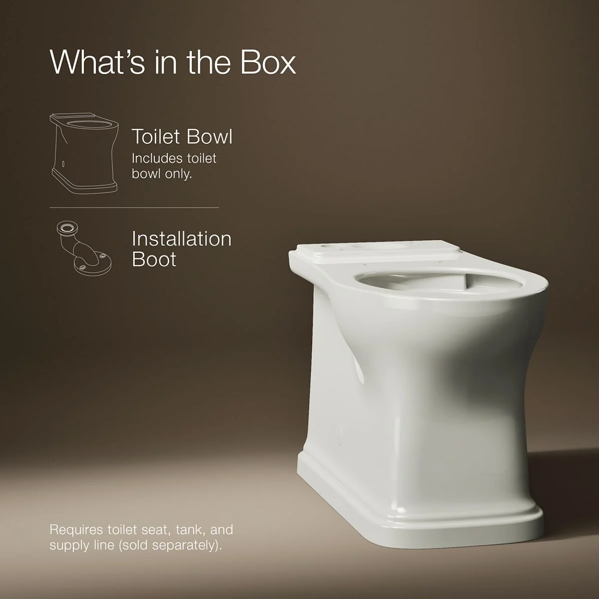 KOHLER K-35959 Claude Elongated toilet bowl with skirted trapway - Image 6