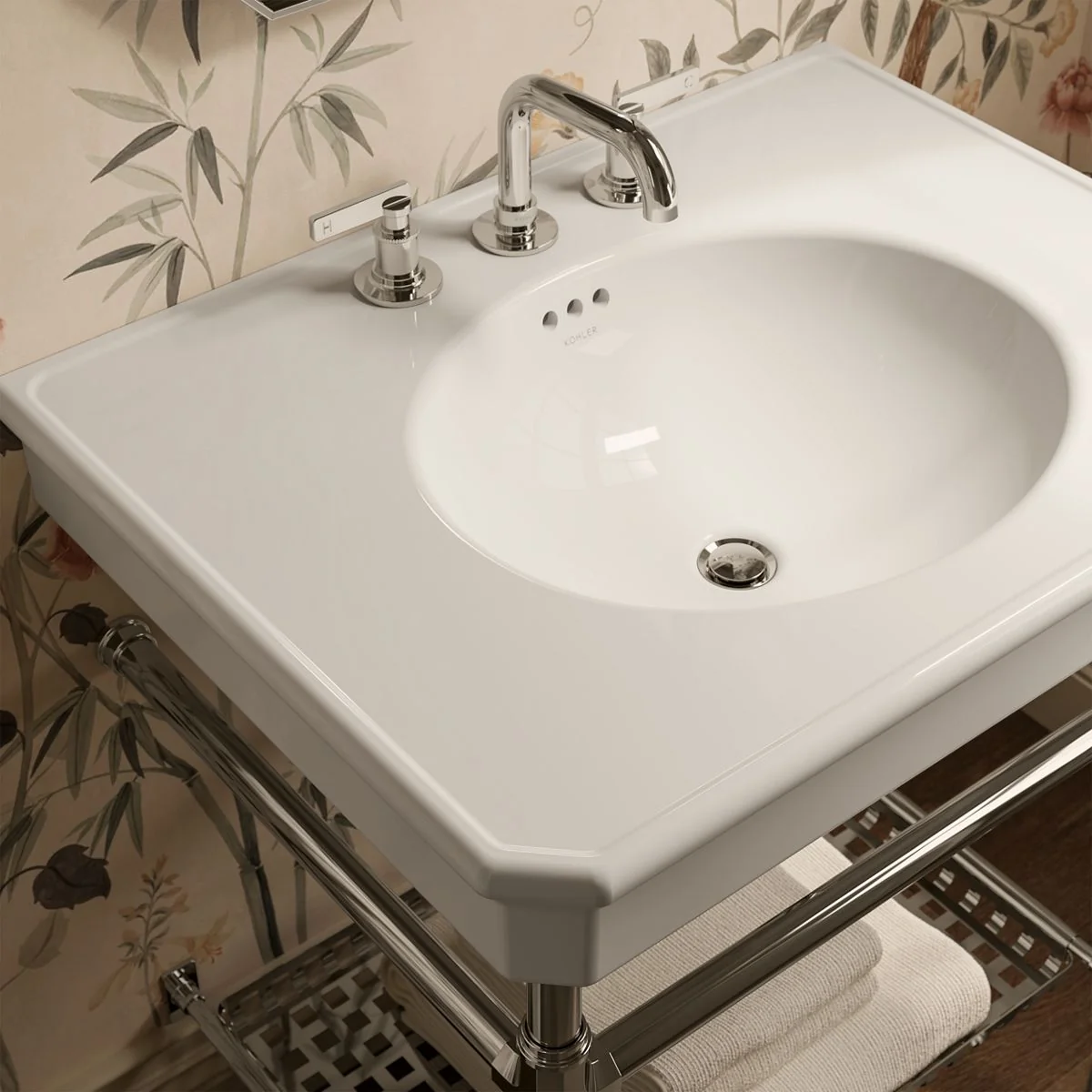 KOHLER K-38225-8 Claude 30" rectangular pedestal/console table bathroom sink - Image 3