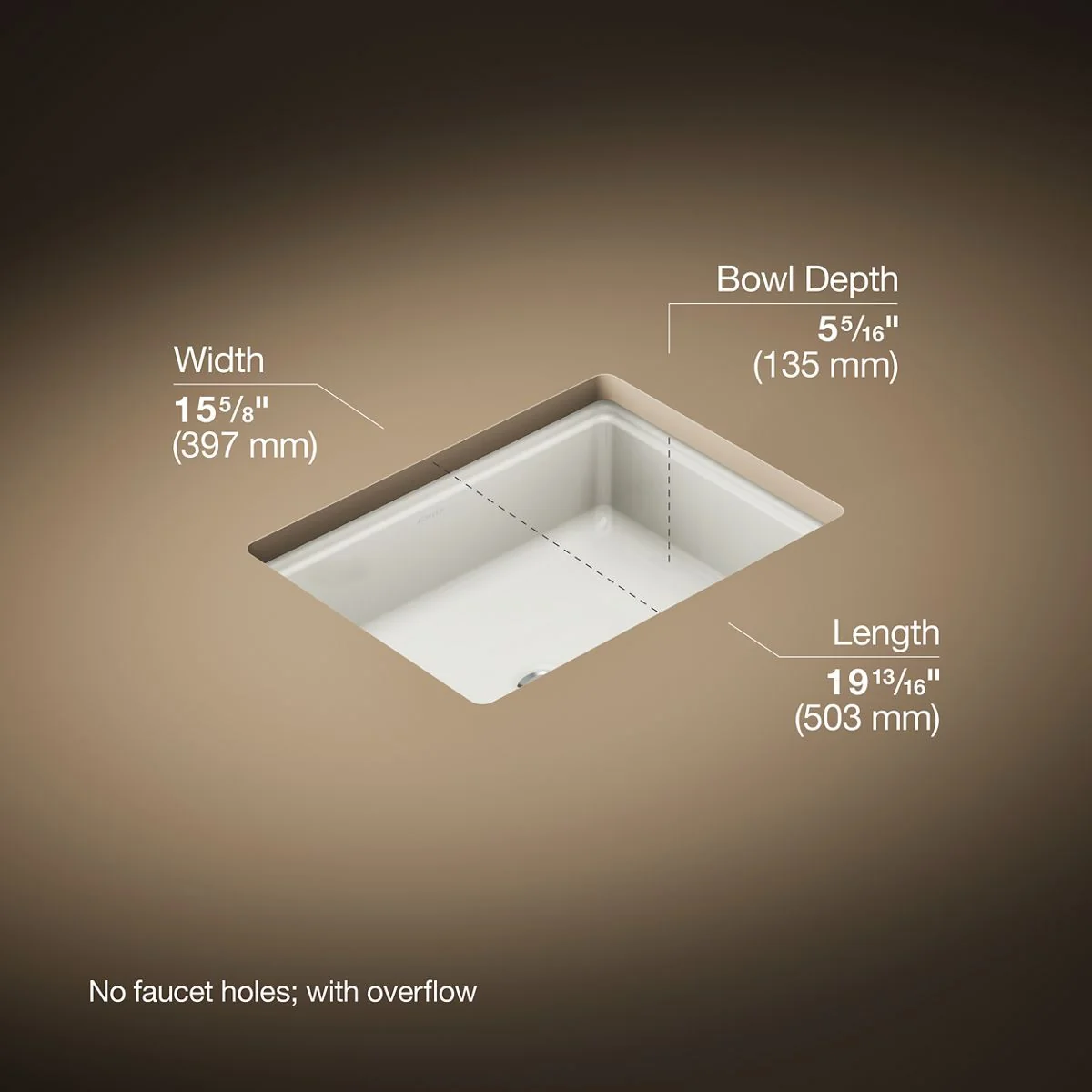 KOHLER K-38569 Claude 19-13/16" rectangular undermount bathroom sink - Image 4