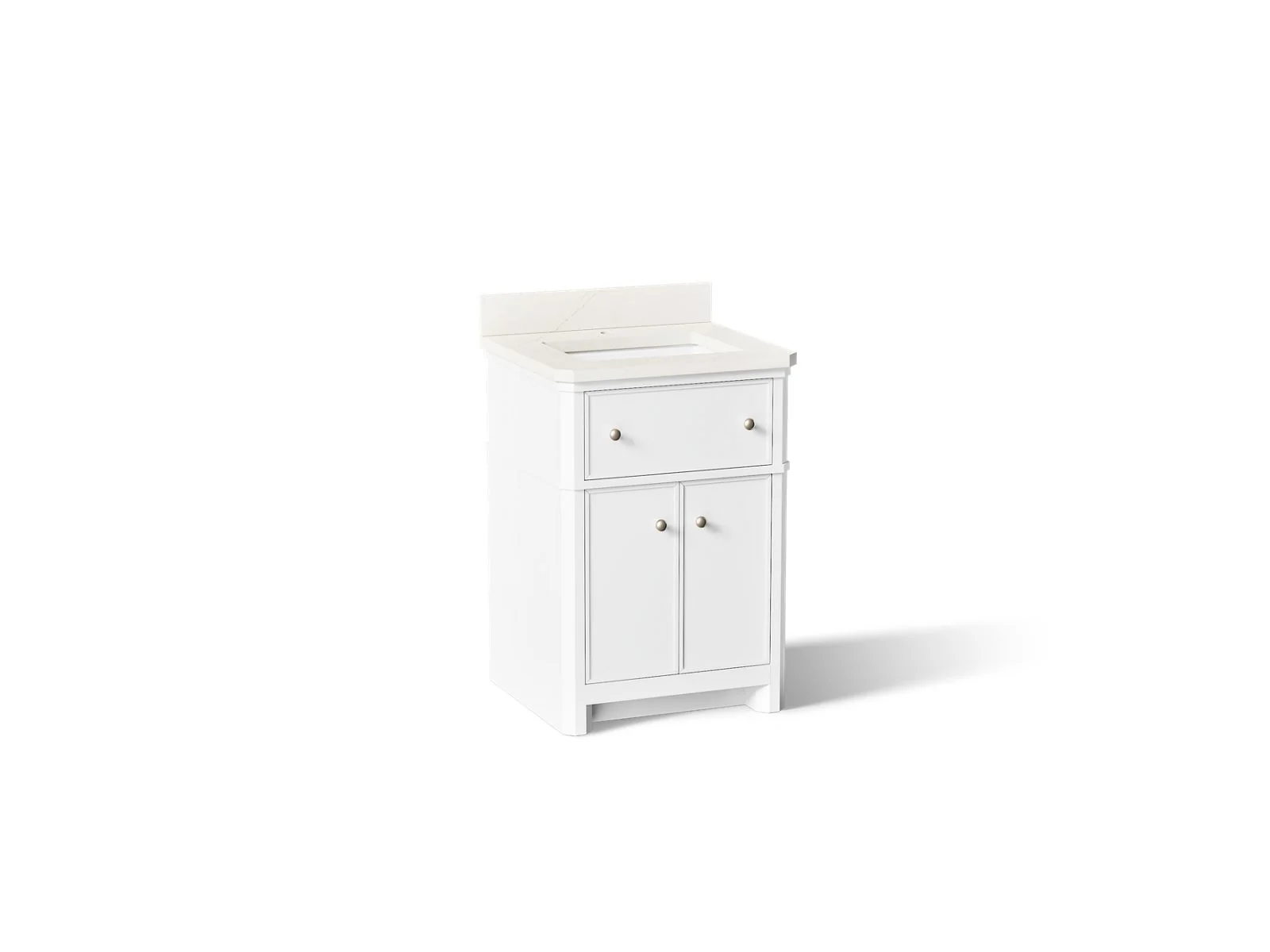 KOHLER K-39305 Claude 24" bathroom vanity cabinet with sink and quartz top - Image 4