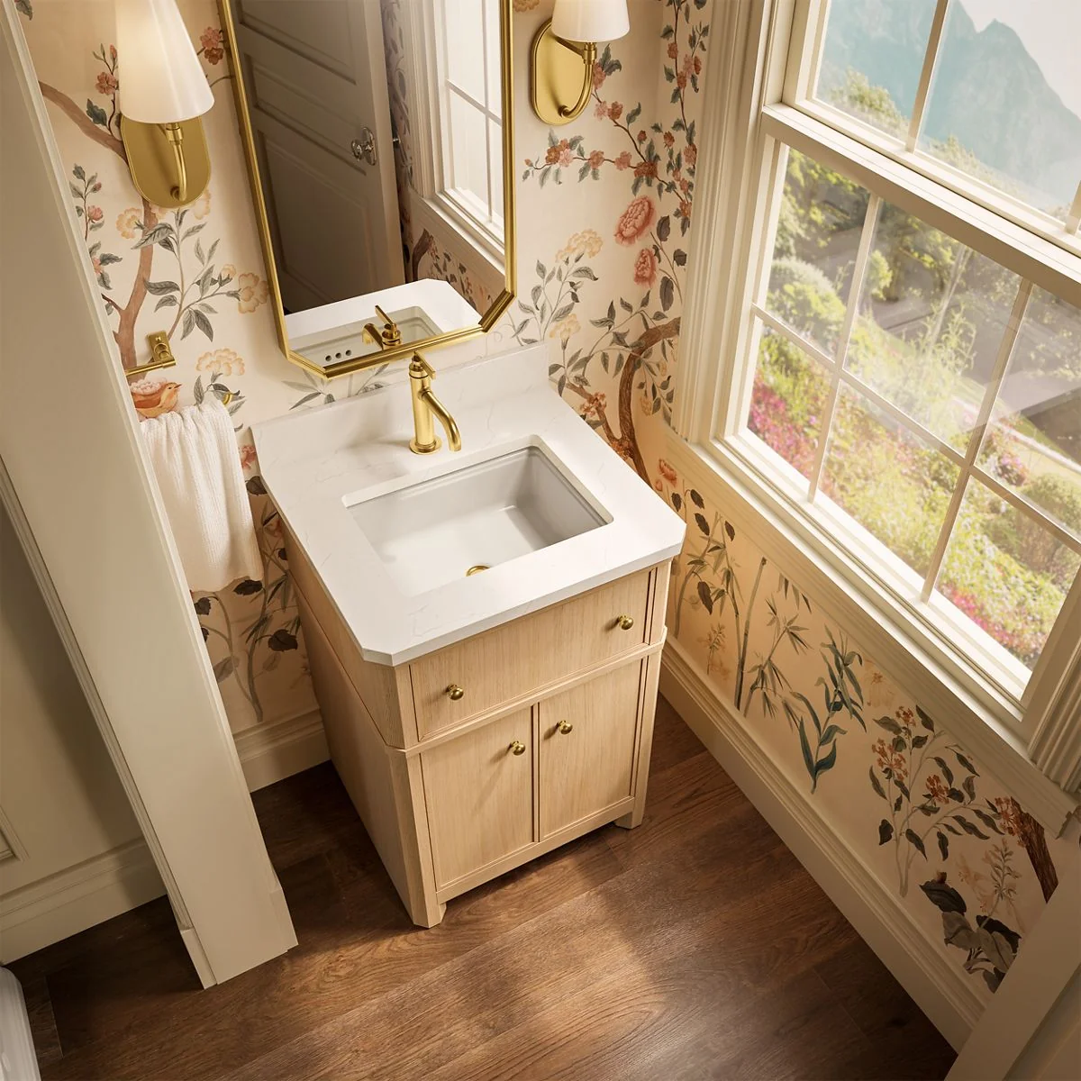 KOHLER K-39305 Claude 24" bathroom vanity cabinet with sink and quartz top - Image 8