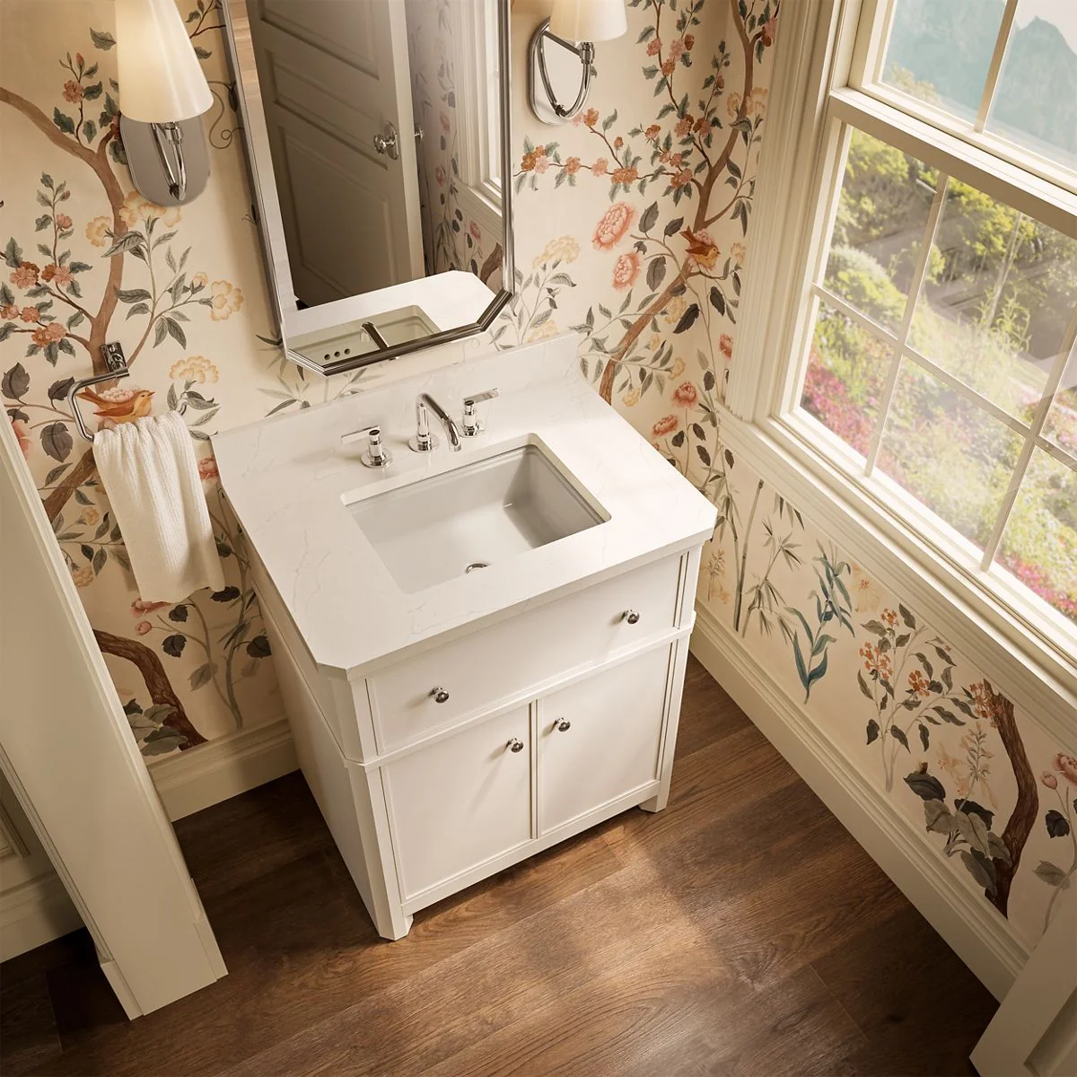 KOHLER K-39306 Claude 30" bathroom vanity cabinet with sink and quartz top - Image 5