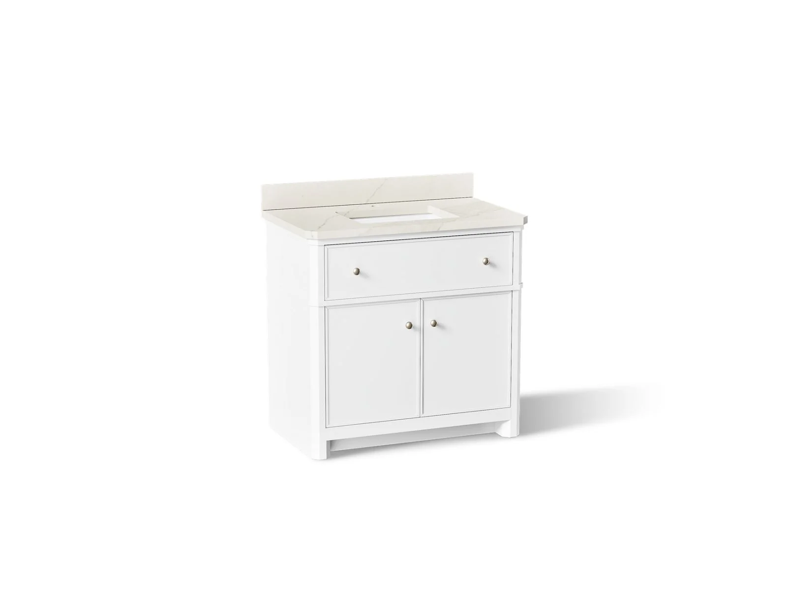 KOHLER K-39307 Claude 36" bathroom vanity cabinet with sink and quartz top - Image 4