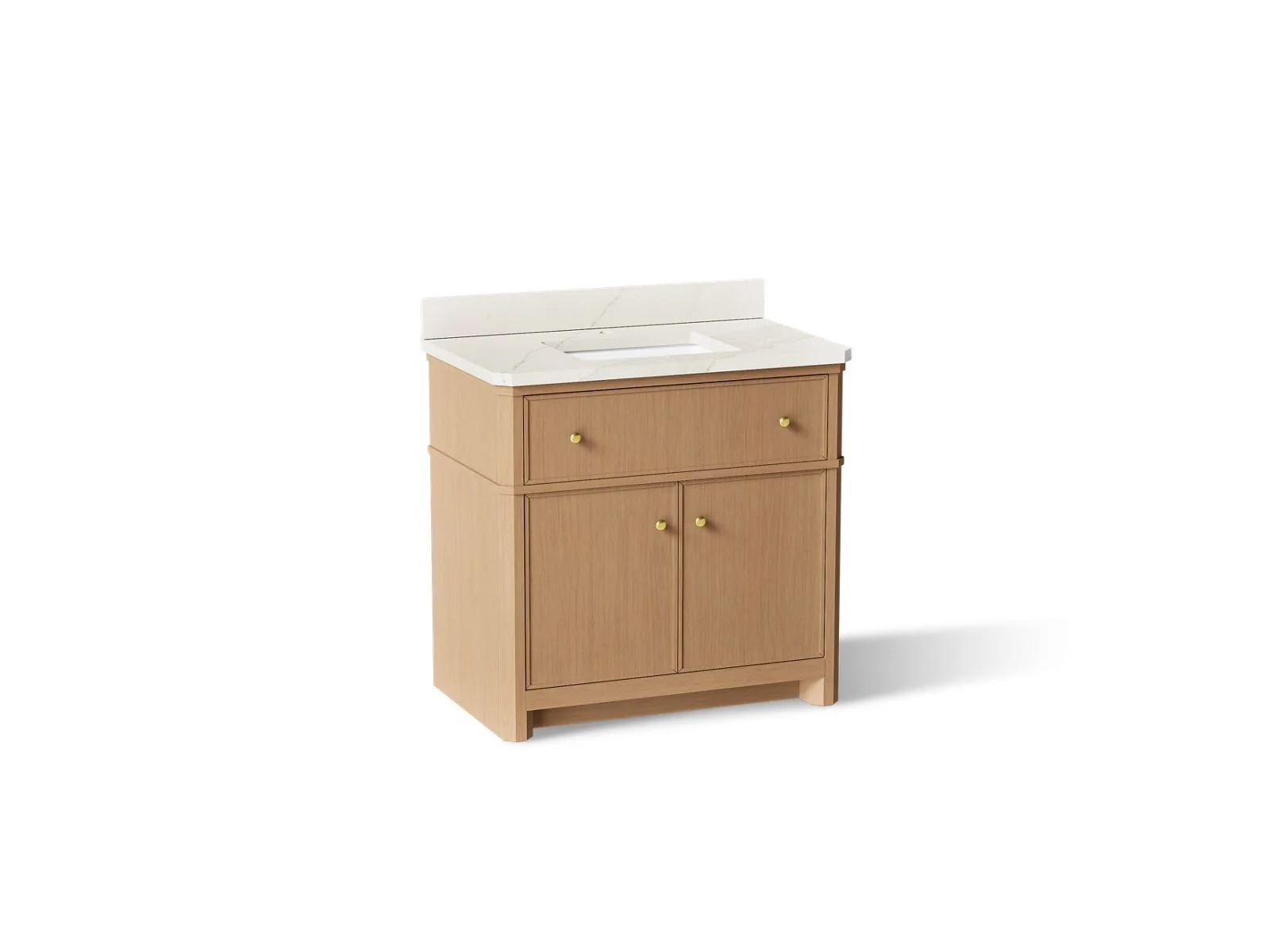 KOHLER K-39307 Claude 36" bathroom vanity cabinet with sink and quartz top - Image 7