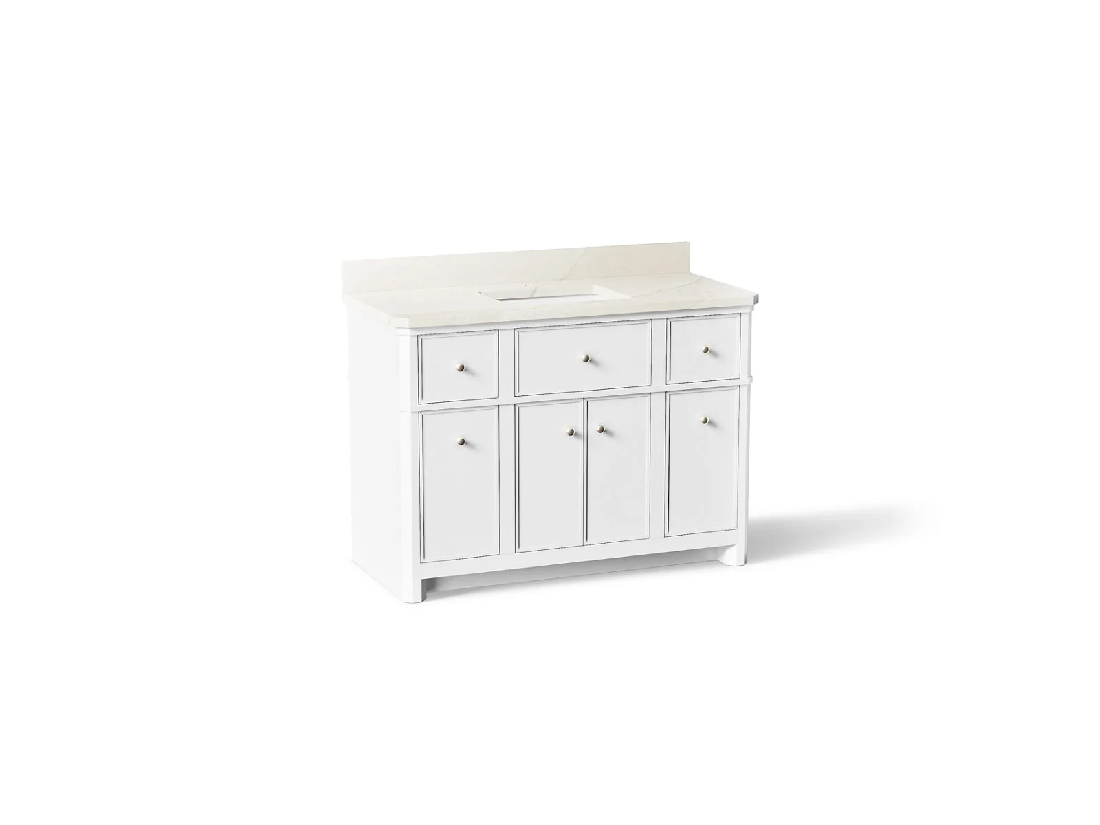 KOHLER K-39308 Claude 48" bathroom vanity cabinet with sink and quartz top - Image 4