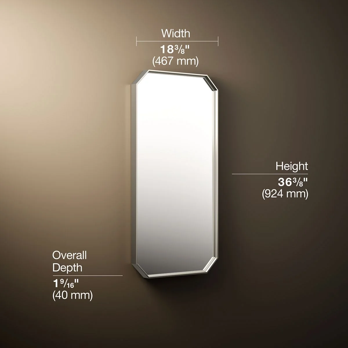 KOHLER K-39311 Claude 18" x 36" rectangular framed mirror - Image 15