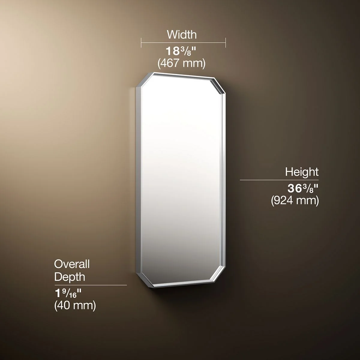 KOHLER K-39311 Claude 18" x 36" rectangular framed mirror - Image 6