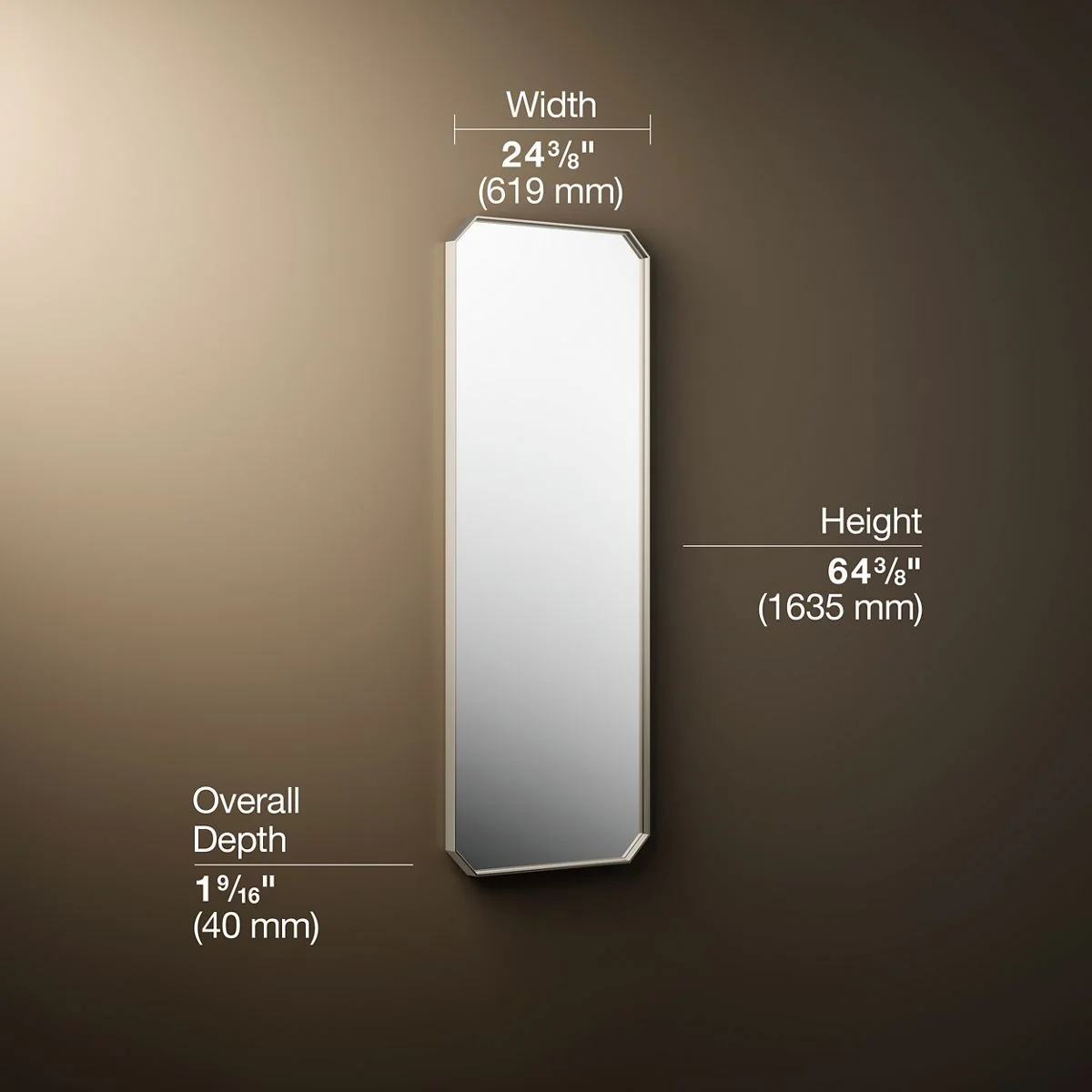 KOHLER K-39312 Claude 24" x 64" rectangular framed mirror - Image 12