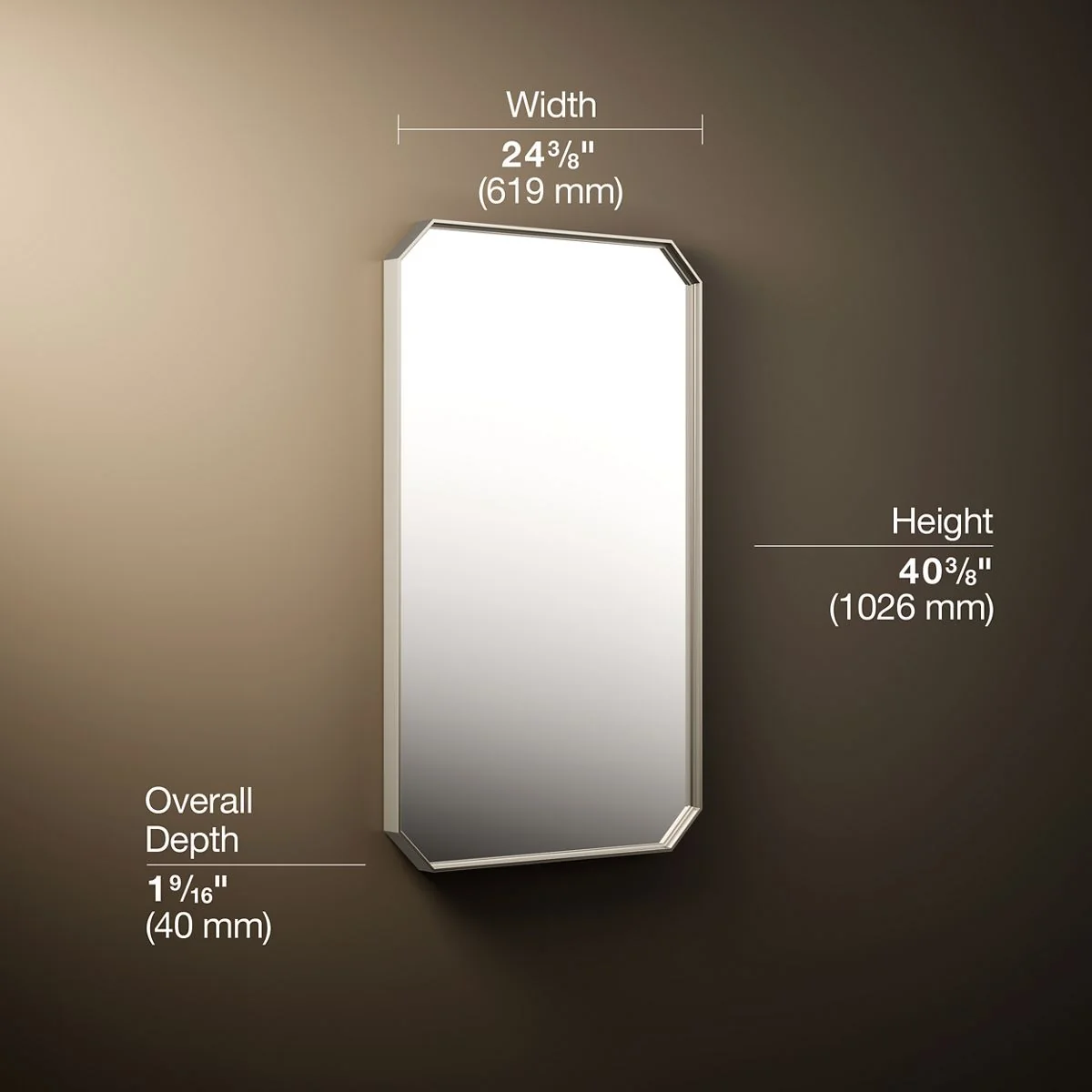 KOHLER K-39338 Claude 24" x 40" rectangular framed mirror - Image 12