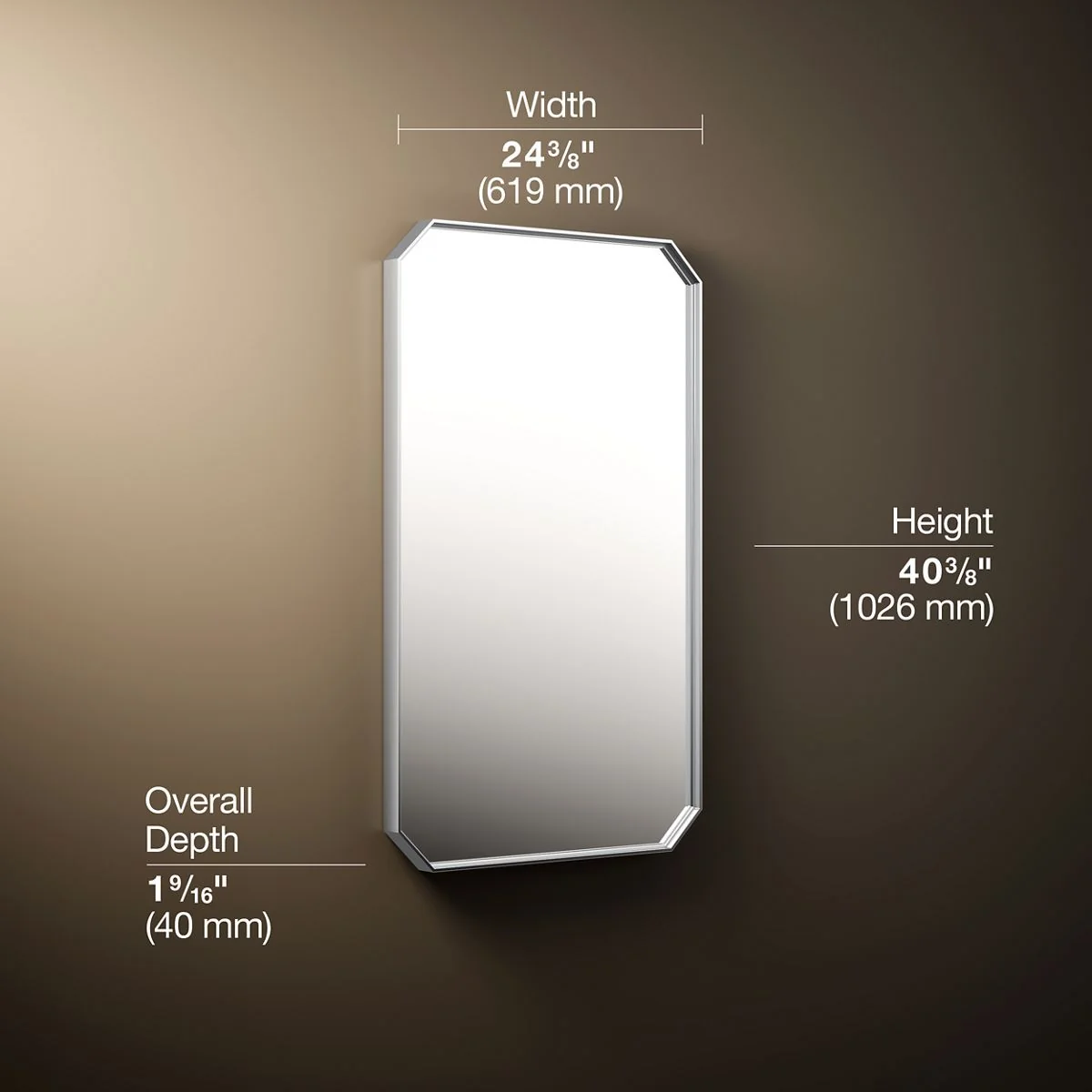 KOHLER K-39338 Claude 24" x 40" rectangular framed mirror - Image 6