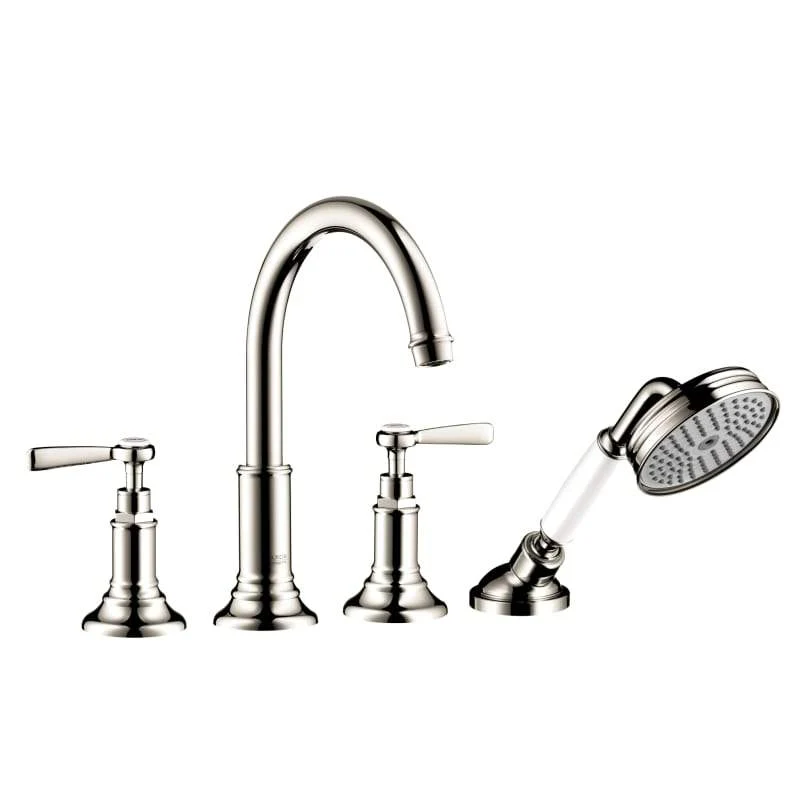AXOR 16550001 Montreux Roman Tub Filler Faucet Deck Mounted with Diverter Metal Lever Handles and 2.5 GPM Single Function Hand Shower Less Valve in Chrome - Image 3