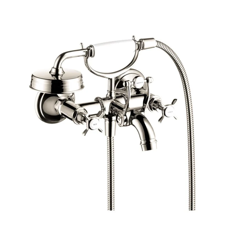 AXOR 16540001 Montreux Roman Tub Filler Faucet Wall Mounted with Diverter Metal Cross Handles and 2.5 GPM Single Function Hand Shower Less Valve in Chrome - Image 3