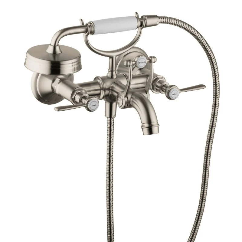 AXOR 16551001 Montreux Roman Tub Filler Faucet Wall Mounted with Diverter Metal Lever Handles and 2.5 GPM Single Function Hand Shower Less Valve in Chrome - Image 2