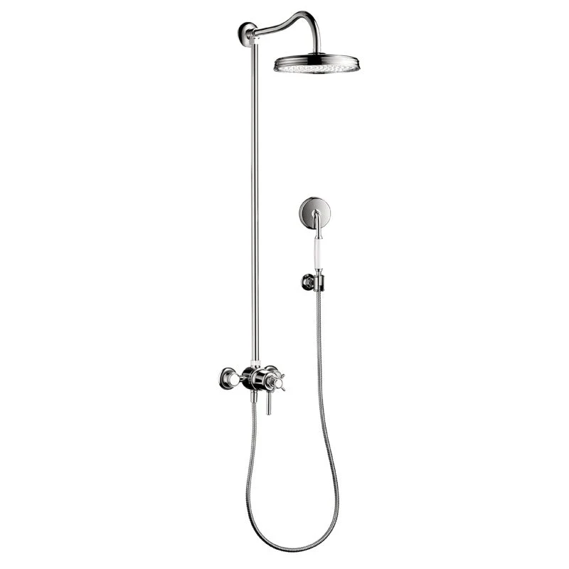 AXOR 16570001 Montreux Showerpipe Shower System with 6 Hose Handshower Holder Shower Head and Handshower in Chrome