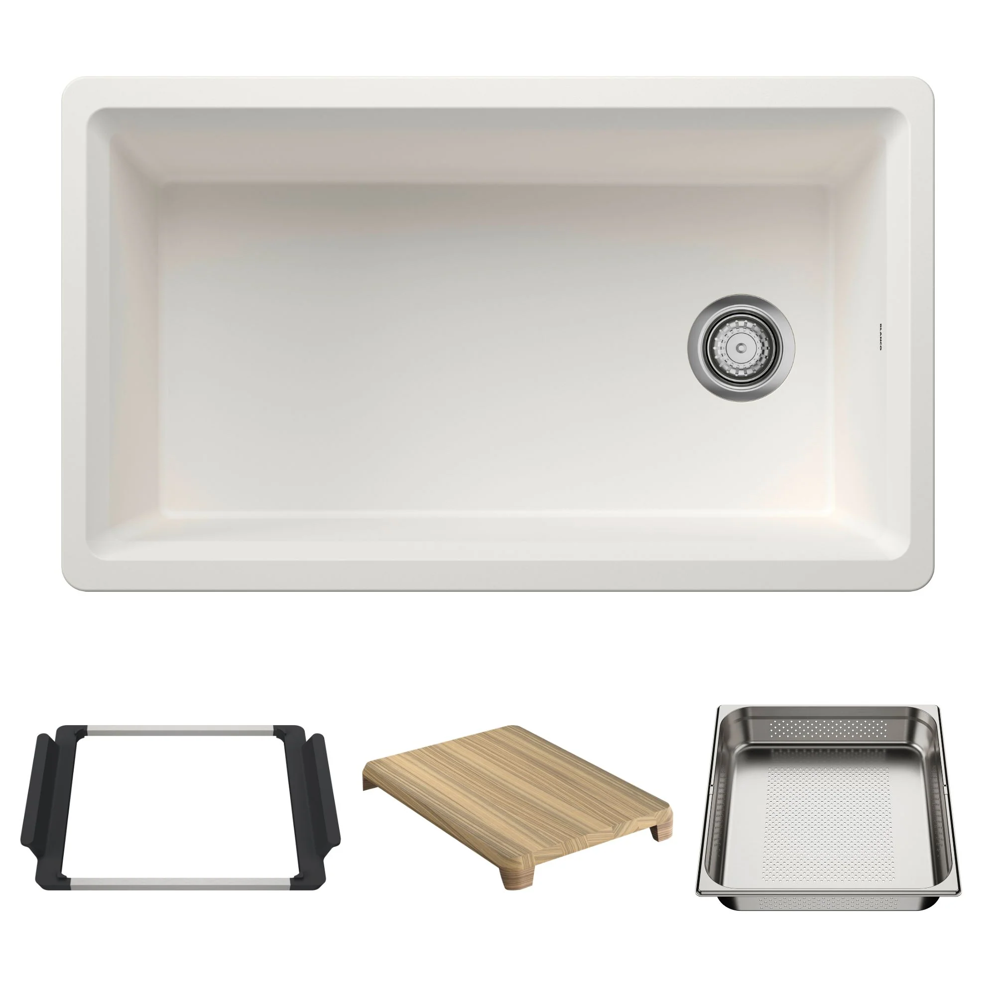 BLANCO Inteos SILGRANIT 33" Single Bowl Reversible Undermount Workstation Kitchen Sink - Image 8