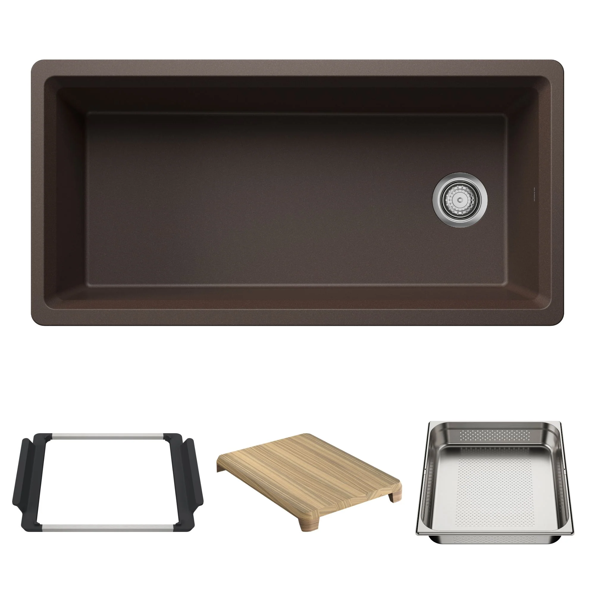 BLANCO Inteos SILGRANIT 39" Single Bowl Reversible Undermount Workstation Kitchen Sink - Image 3