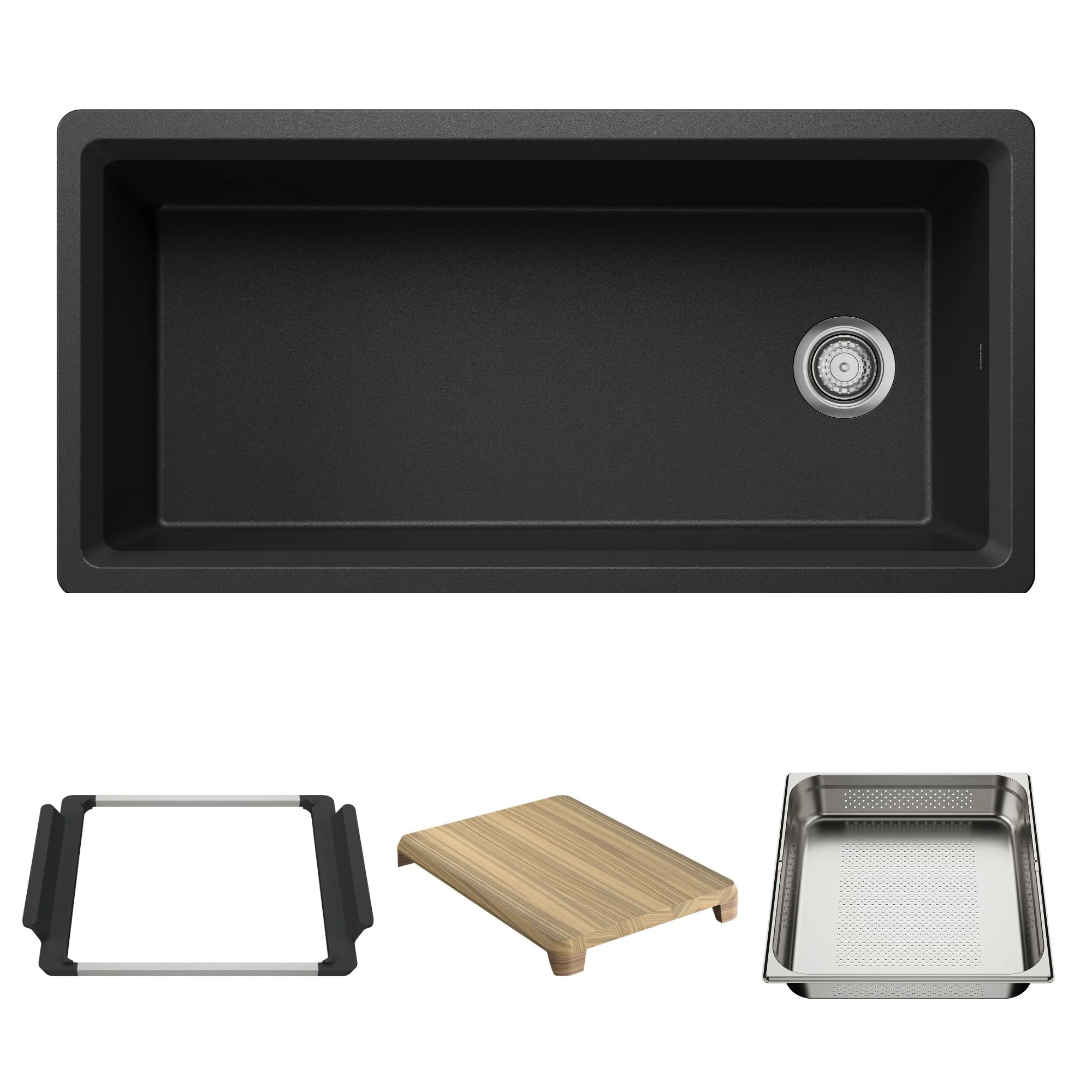 BLANCO Inteos SILGRANIT 39" Single Bowl Reversible Undermount Workstation Kitchen Sink - Image 4