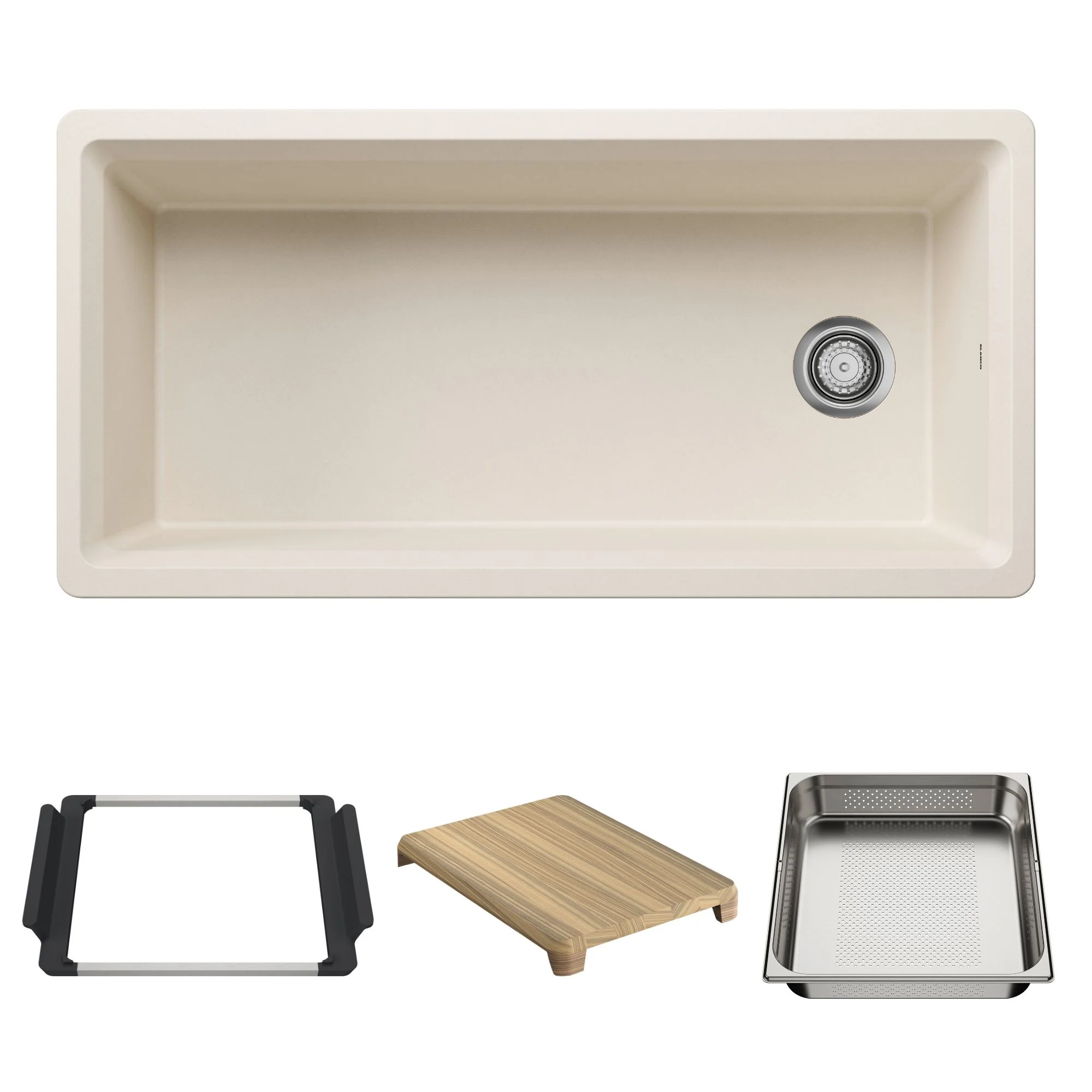 BLANCO Inteos SILGRANIT 39" Single Bowl Reversible Undermount Workstation Kitchen Sink - Image 5