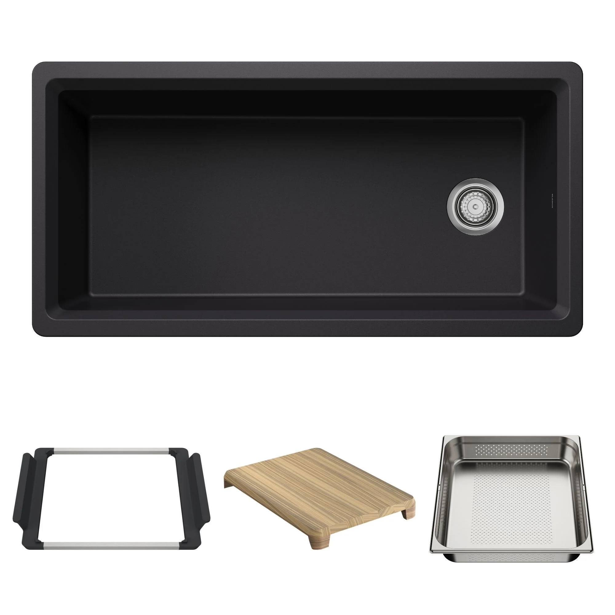 BLANCO Inteos SILGRANIT 39" Single Bowl Reversible Undermount Workstation Kitchen Sink - Image 6
