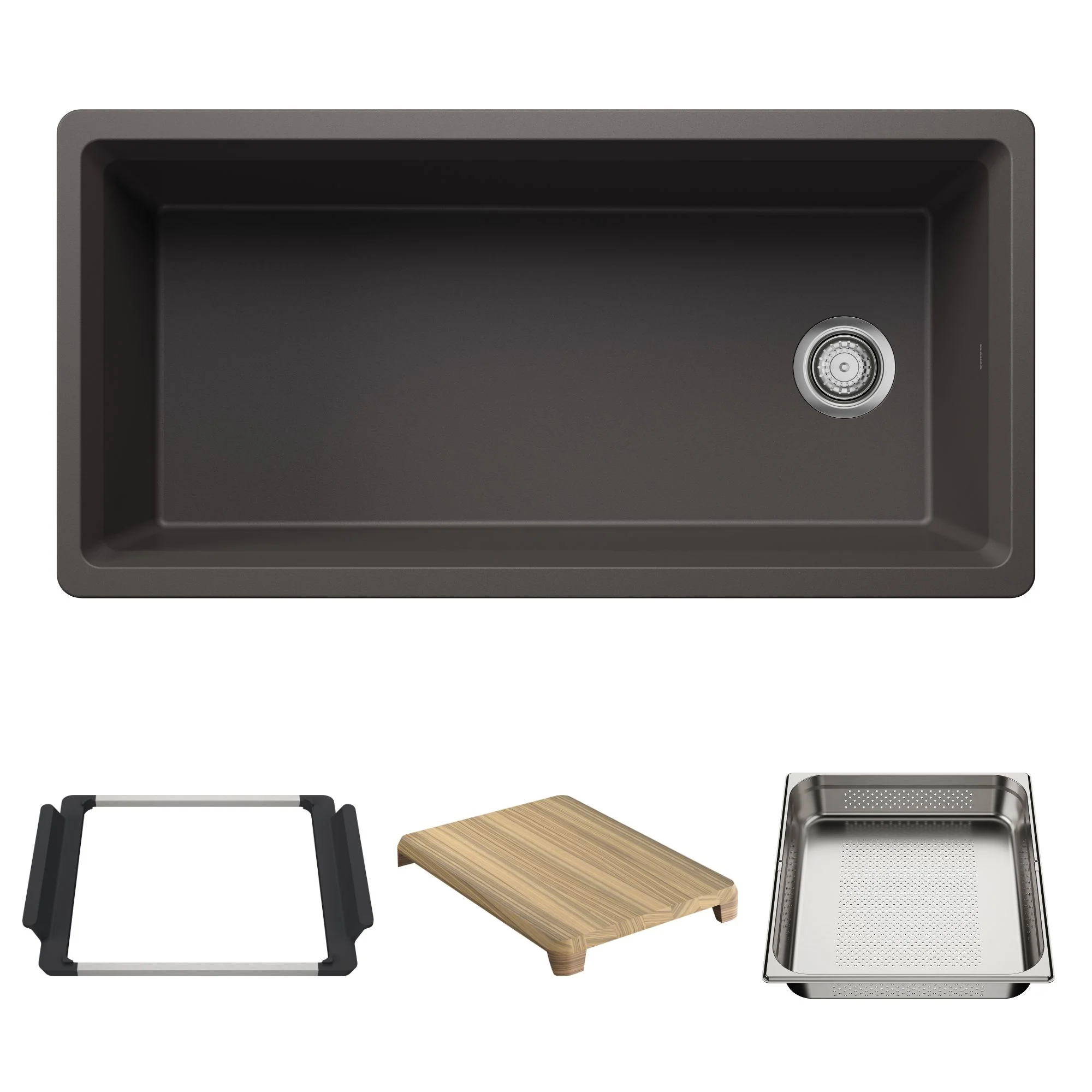 BLANCO Inteos SILGRANIT 39" Single Bowl Reversible Undermount Workstation Kitchen Sink - Image 7
