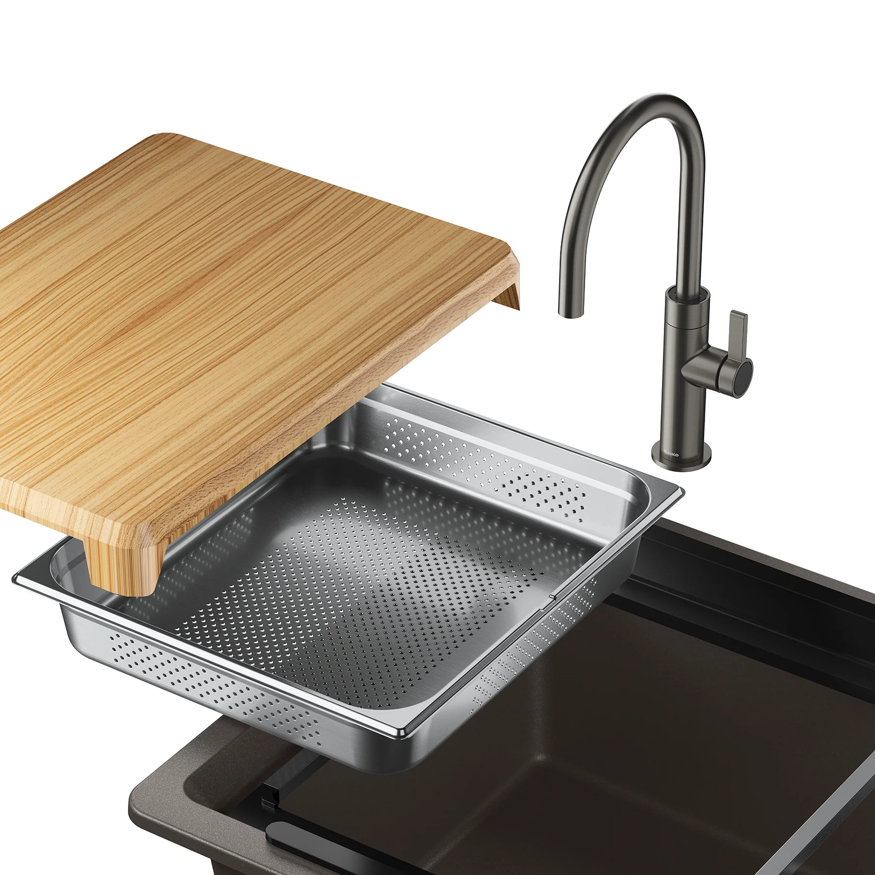 BLANCO Inteos SILGRANIT 39" Single Bowl Reversible Undermount Workstation Kitchen Sink - Image 9