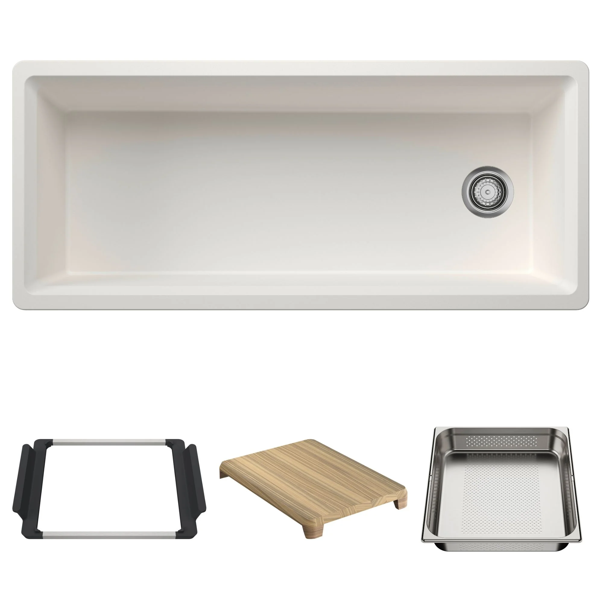 BLANCO Inteos SILGRANIT 45" Single Bowl Reversible Undermount Workstation Kitchen Sink