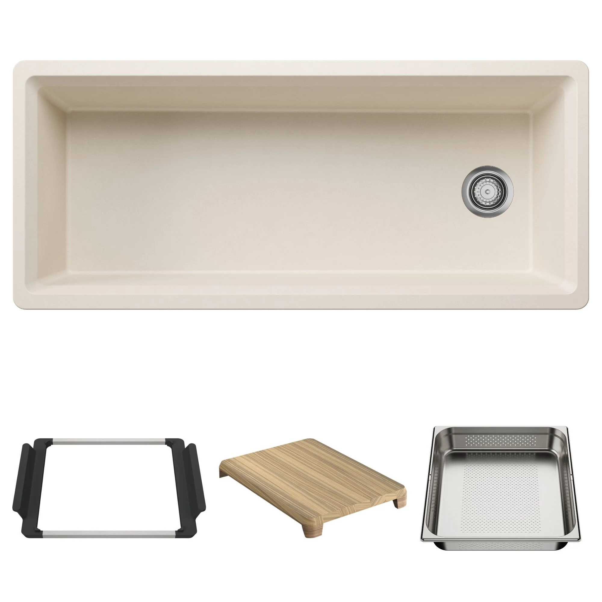 BLANCO Inteos SILGRANIT 45" Single Bowl Reversible Undermount Workstation Kitchen Sink - Image 3