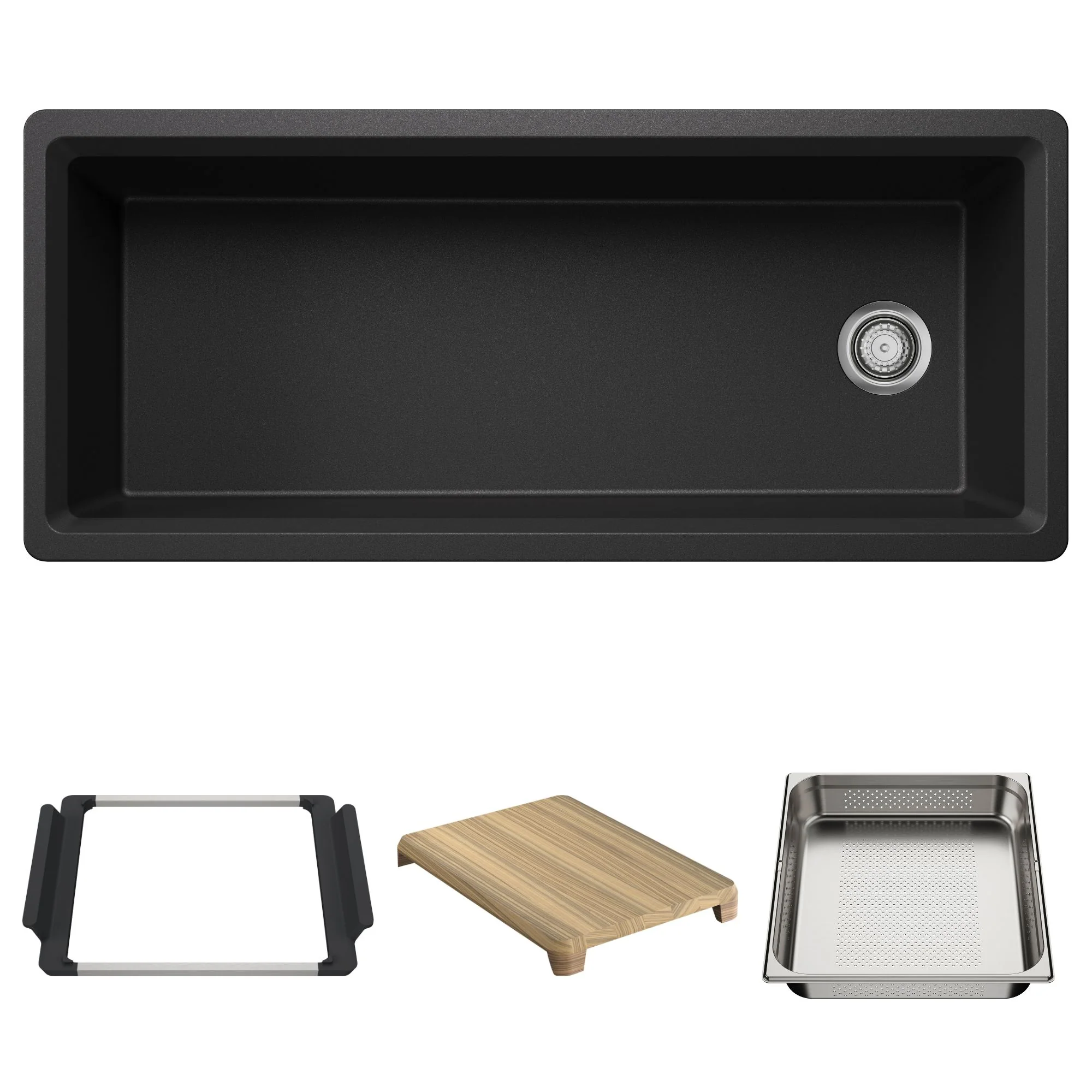 BLANCO Inteos SILGRANIT 45" Single Bowl Reversible Undermount Workstation Kitchen Sink - Image 7