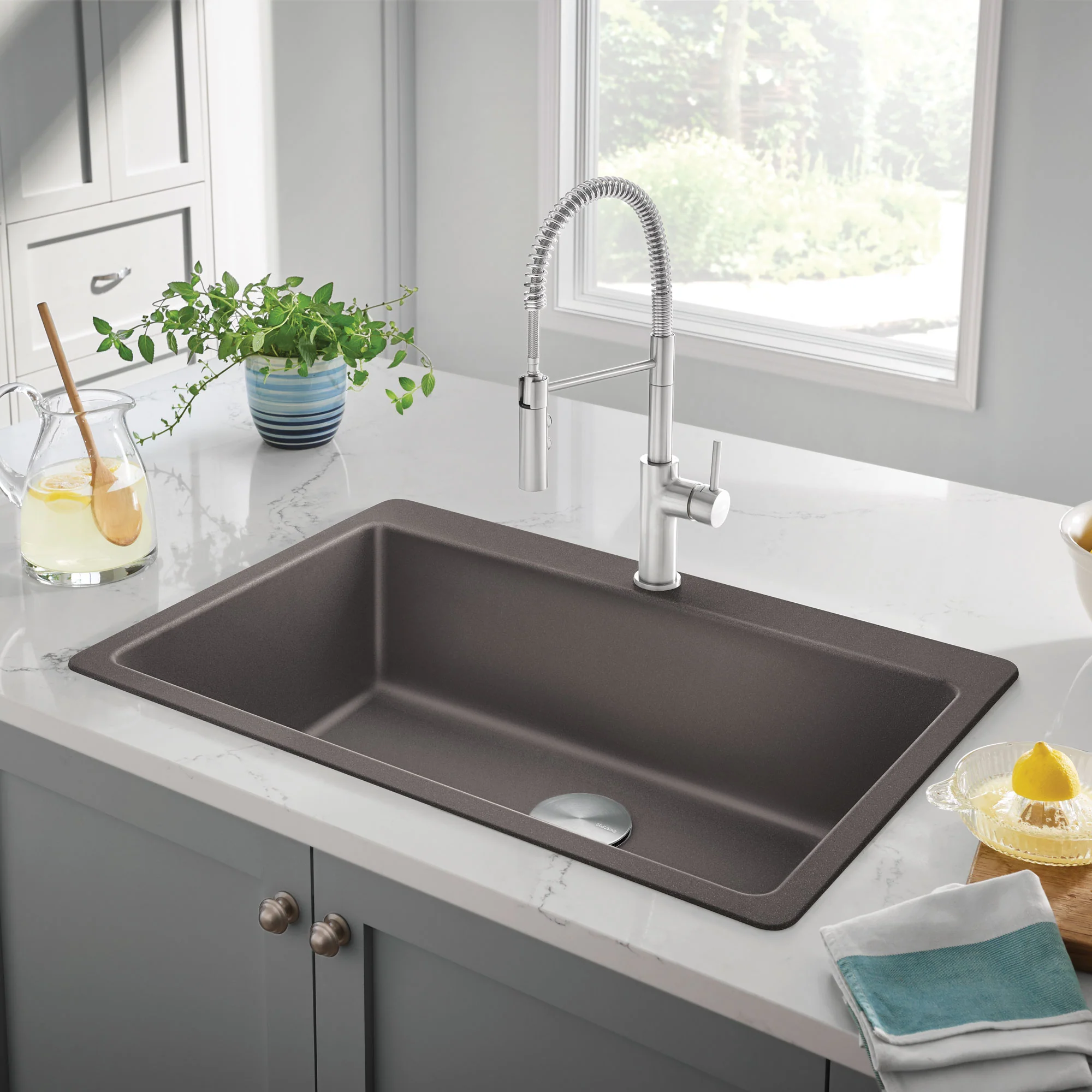 BLANCO Liven SILGRANIT 33" Super Single Dual Mount Kitchen Sink - Image 12
