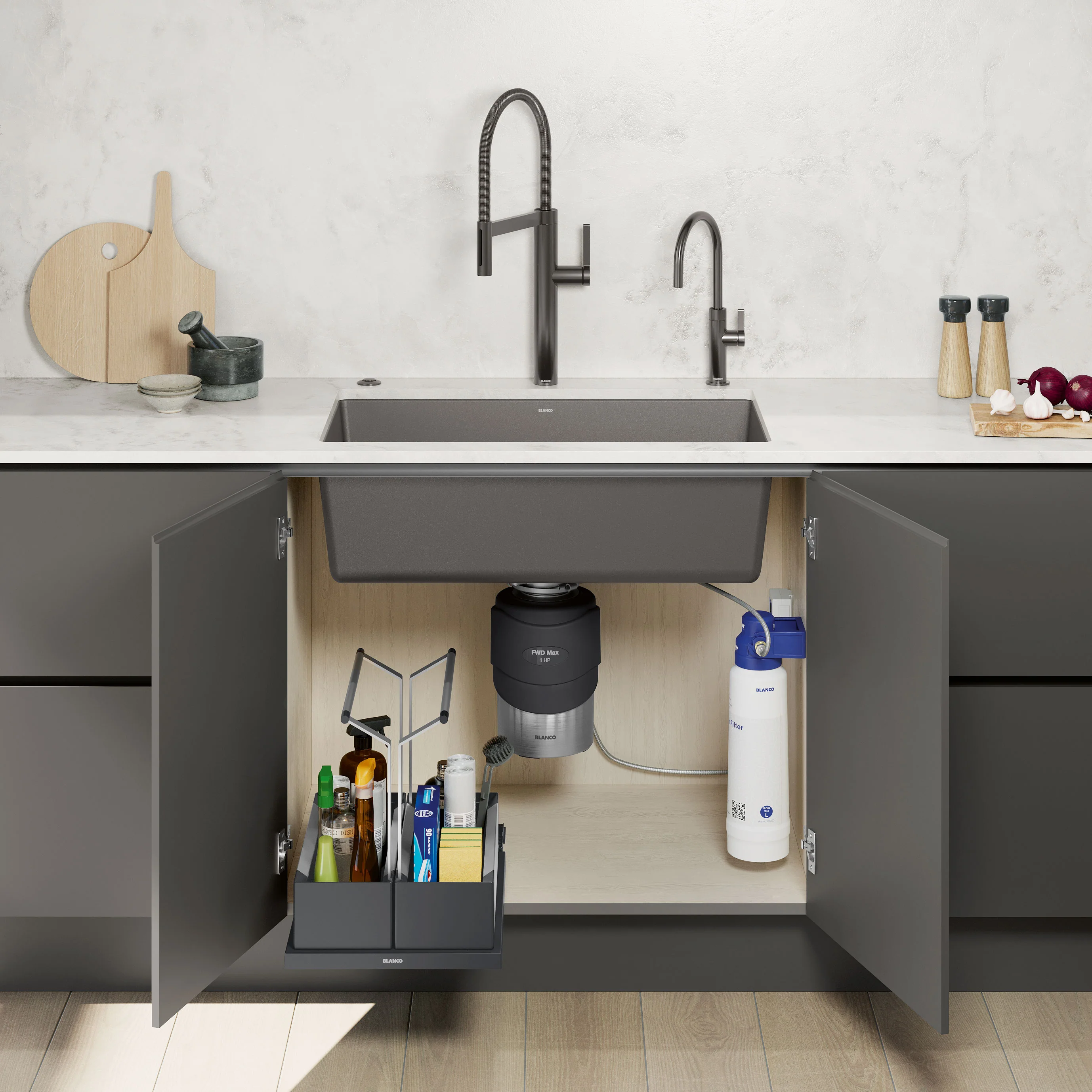 BLANCO Under Kitchen Sink Cabinet Storage Caddy - Double - Image 11