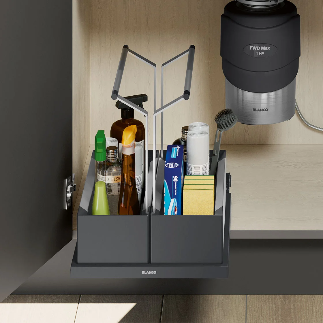 BLANCO Under Kitchen Sink Cabinet Storage Caddy - Double - Image 13