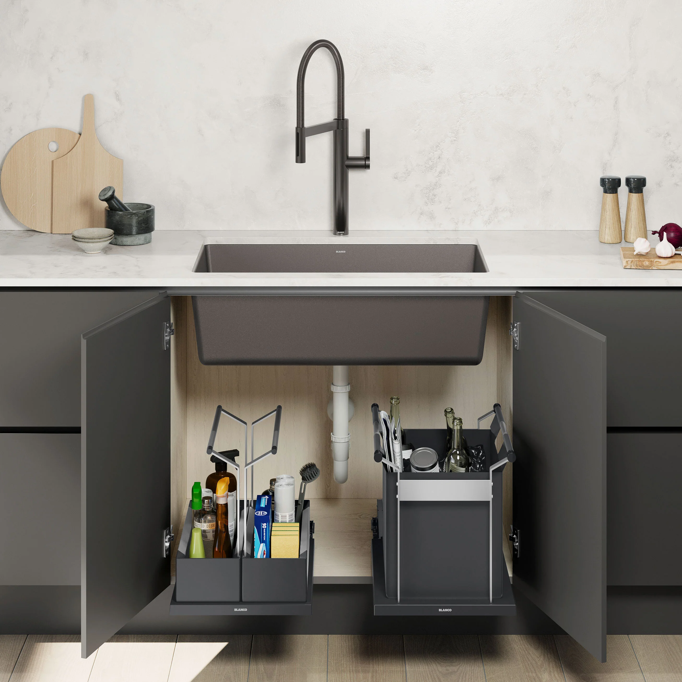BLANCO Under Kitchen Sink Cabinet Storage Caddy - Double - Image 6