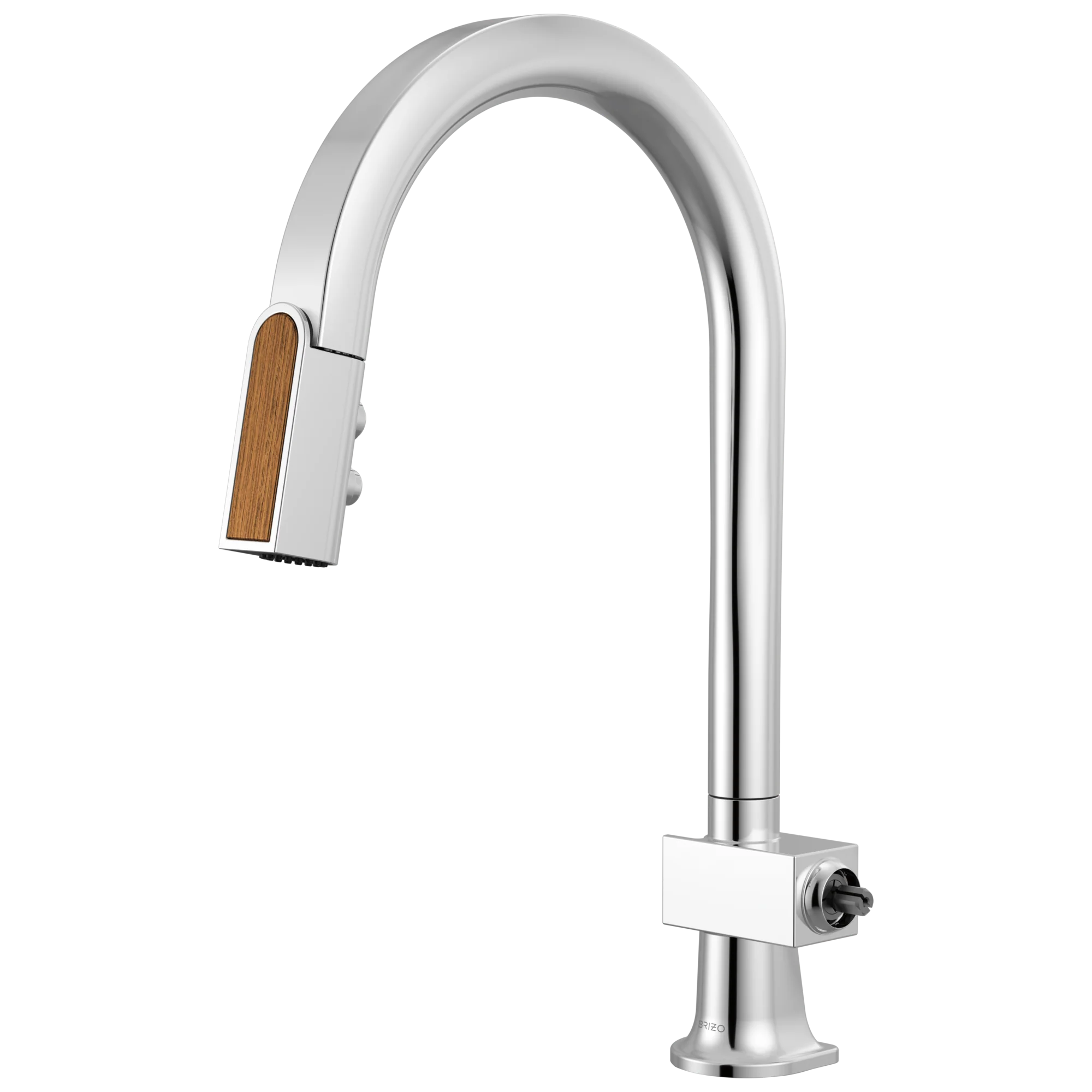 Brizo Frank Lloyd Wright 63022LF Pull-Down Kitchen Faucet with Arc Spout and Wood Wand - Less Handle