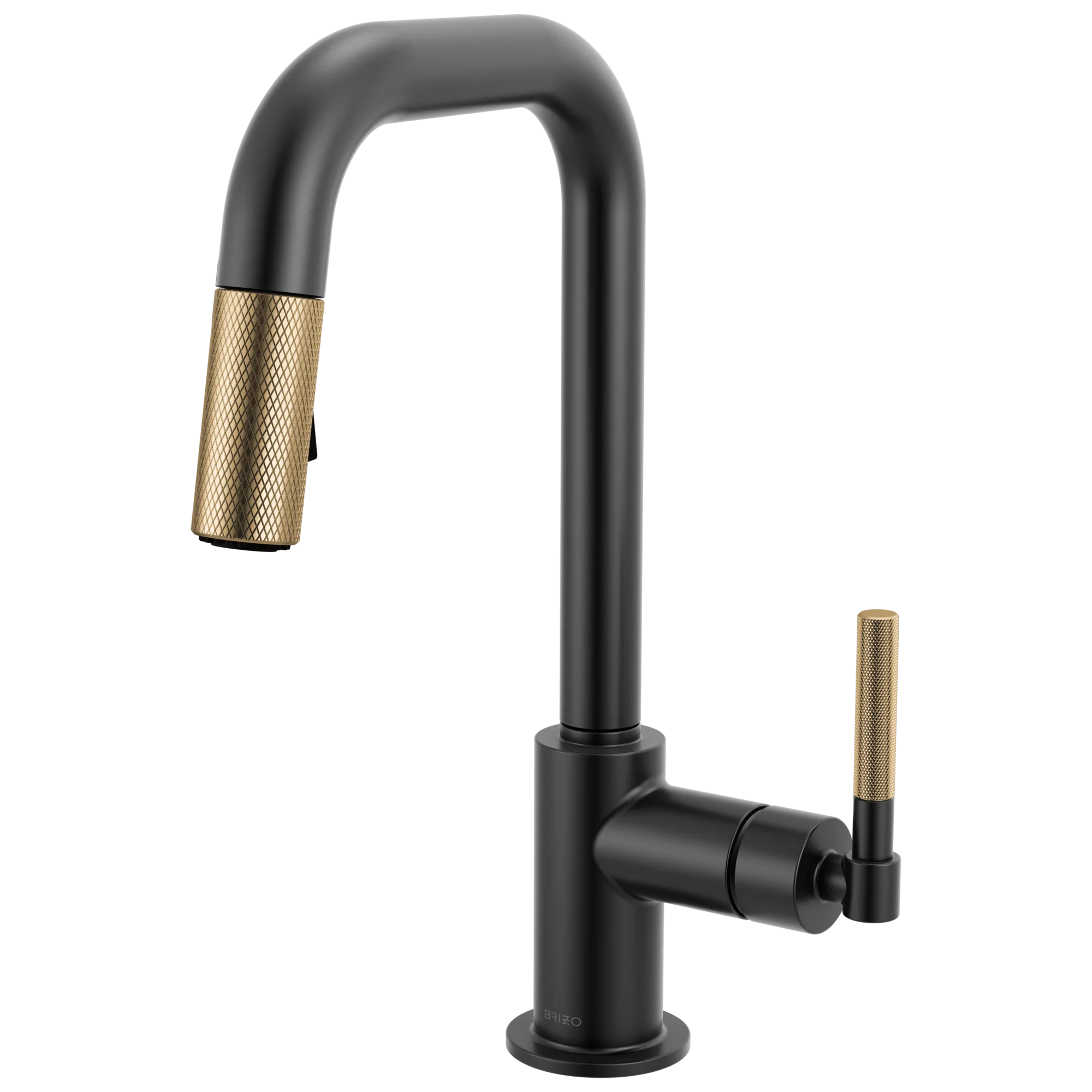 Brizo Litze 63953LF Pull-Down Prep Faucet with Square Spout - Knurled Handle - Image 4