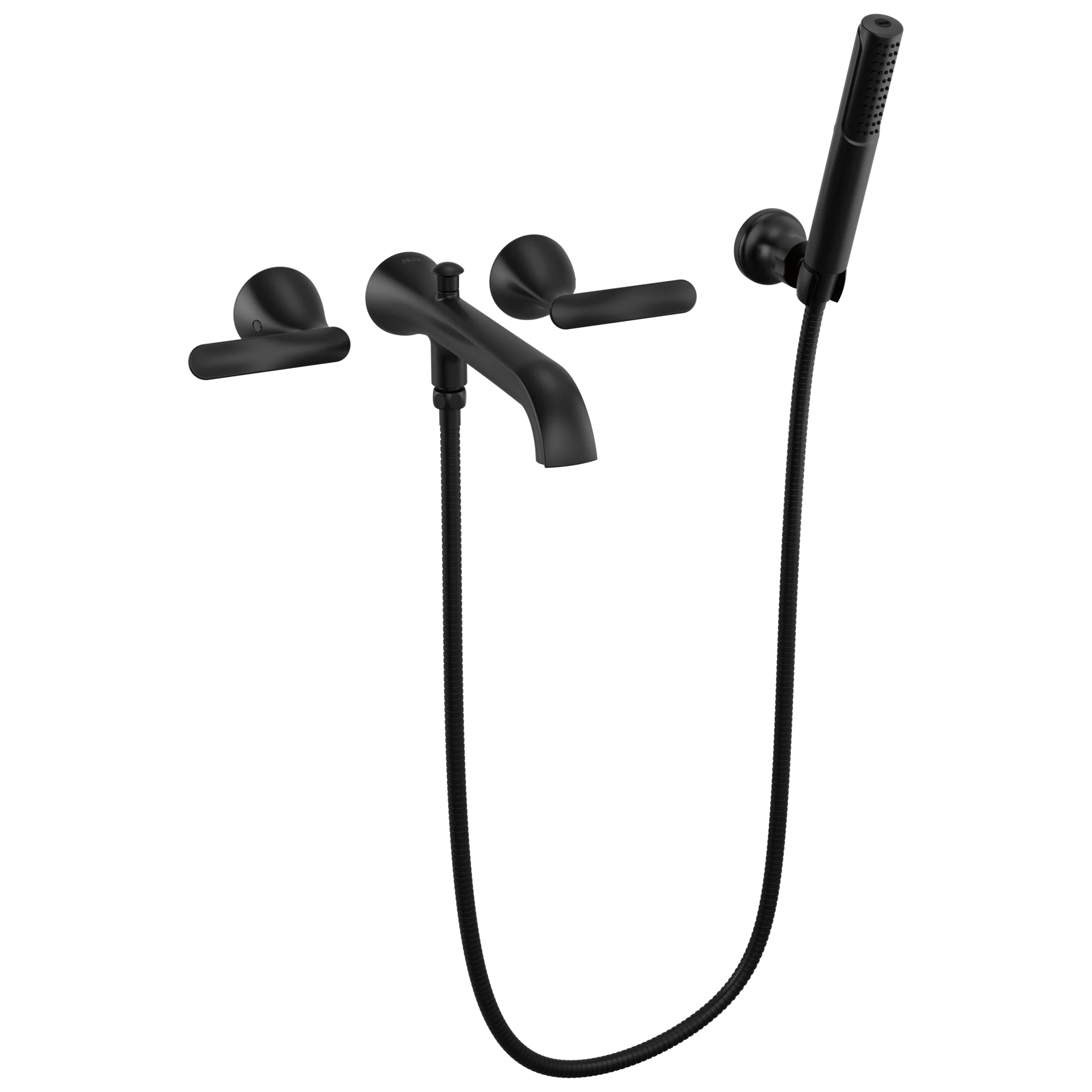 Delta Bonacci T5745 Two Handle Wall Mount Tub Filler Trim with Hand Shower - Image 2