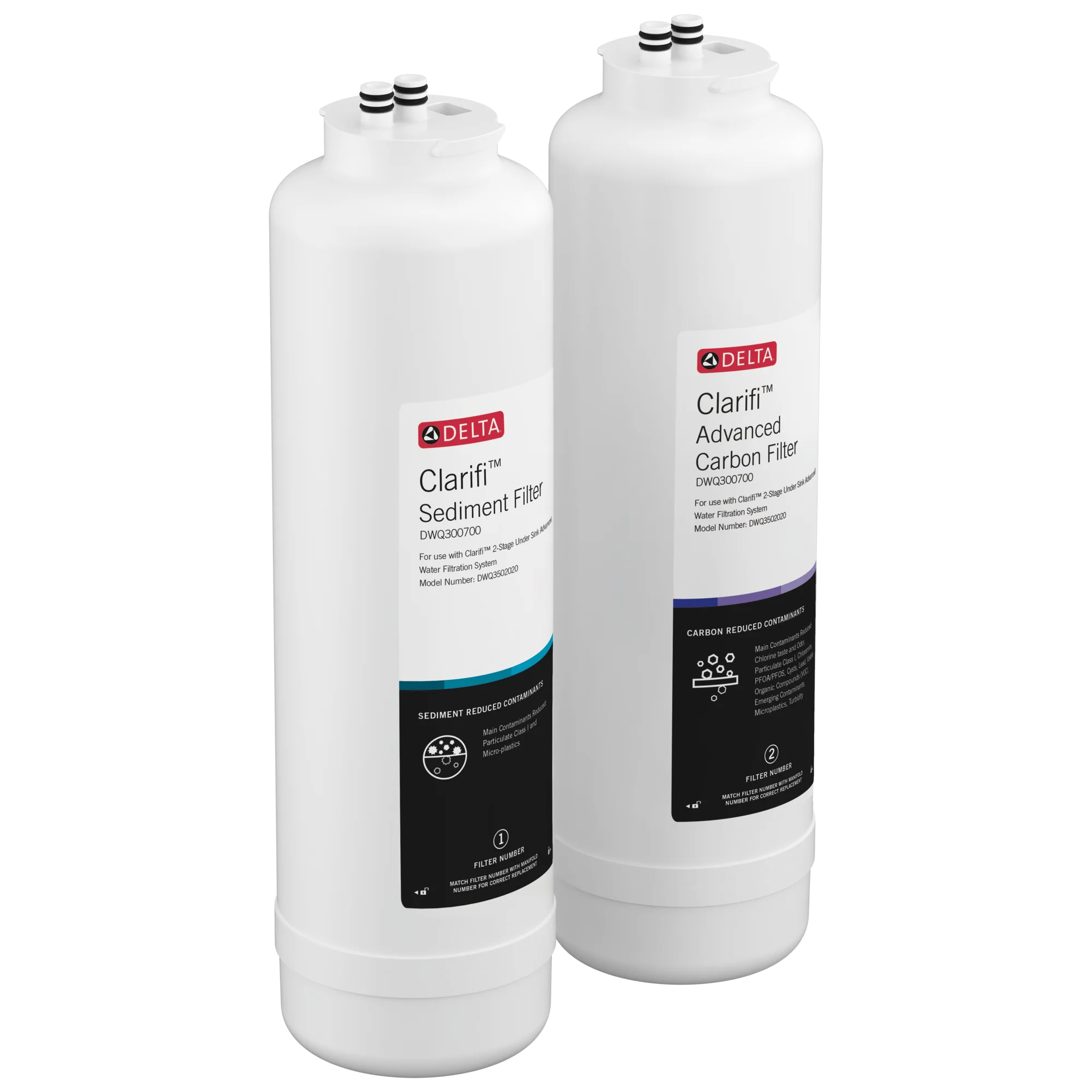 Delta Clarifi DWQ300700 Sediment & Advanced Carbon Filter Replacement Pack