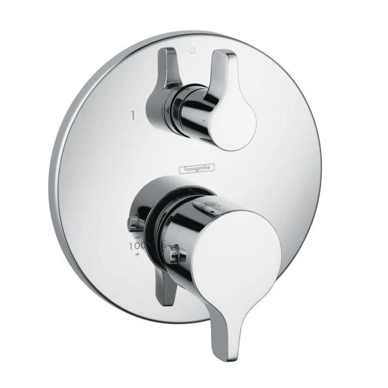 hansgrohe 04353000 S/E Thermostatic Valve Trim with Integrated Diverter and Volume Controls - Less Valve in Chrome