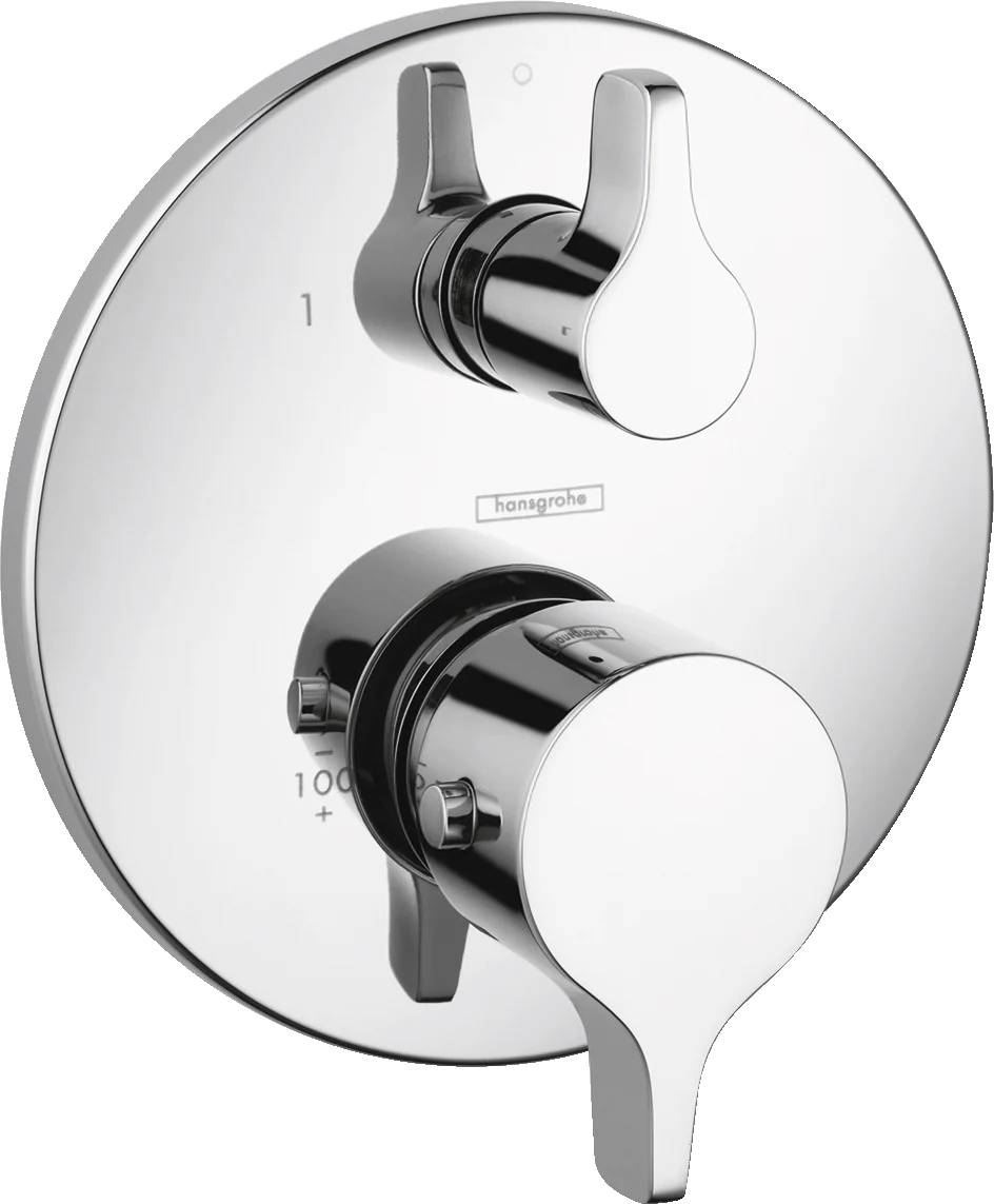 hansgrohe 04353000 S/E Thermostatic Valve Trim with Integrated Diverter and Volume Controls - Less Valve in Chrome - Image 3