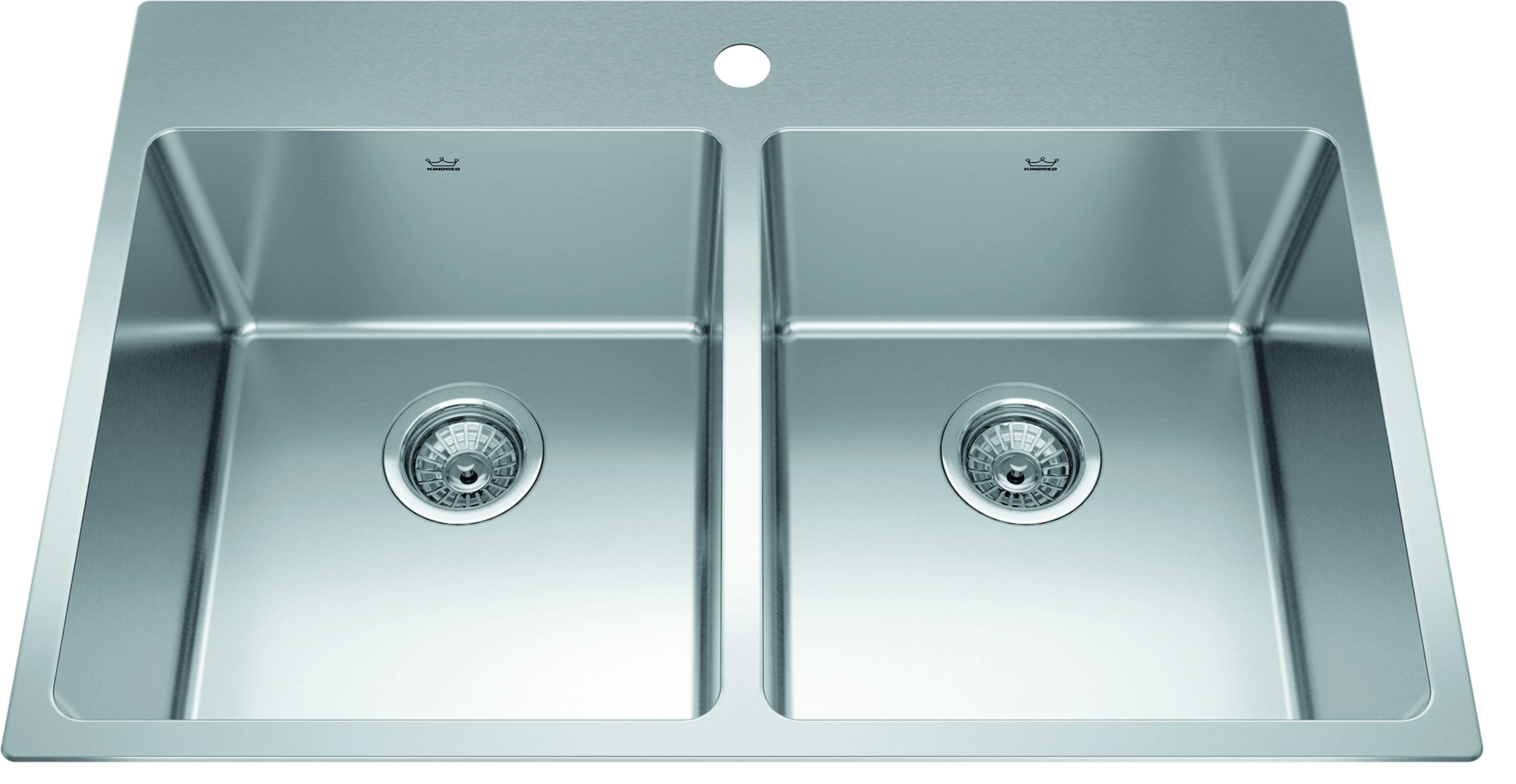 Kindred Brookmore Drop-In Double Bowl 32.88 x 22 in Stainless Steel Kitchen Sink - Image 2