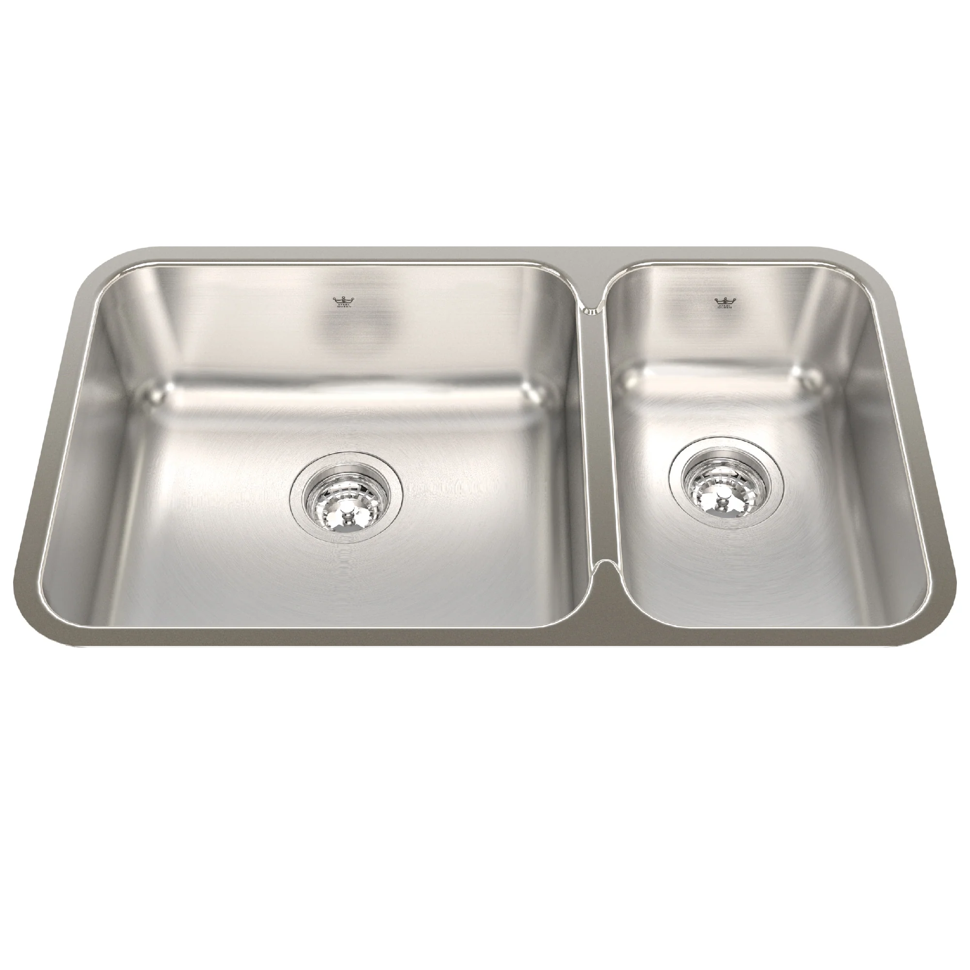 Kindred Steel Queen QCUA1831R-8N Undermount Double Bowl 30.88 x 17.75 in Stainless Steel Kitchen Sink