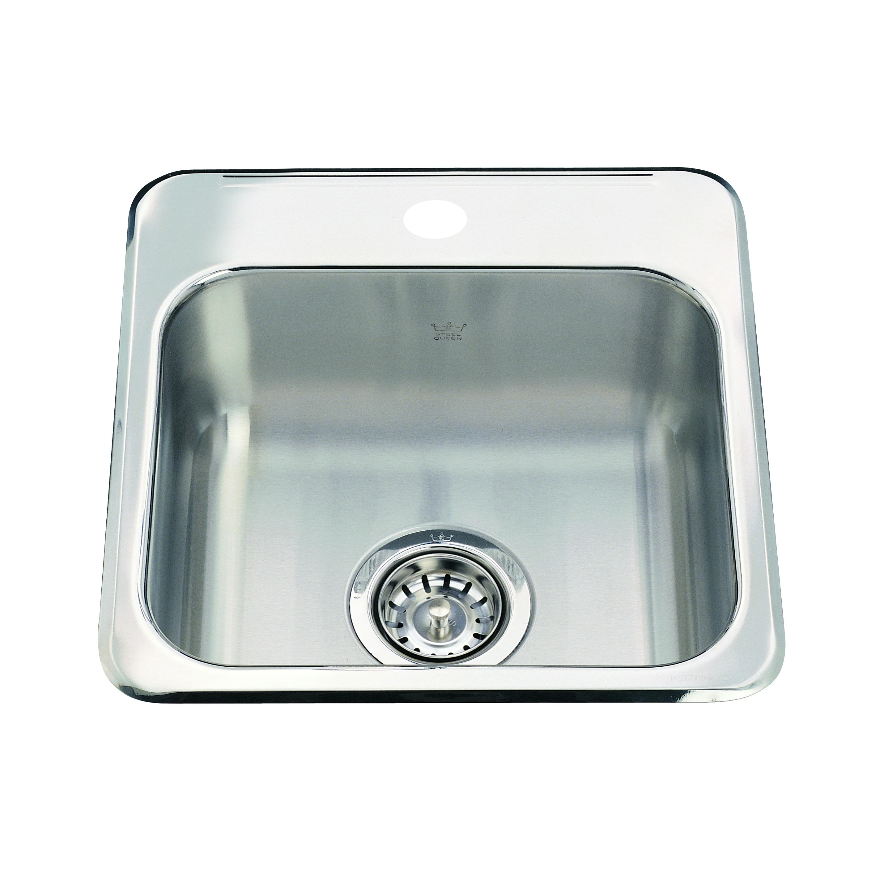 Kindred Steel Queen QSL1515-6-1N Drop-In Single Bowl 15.13 x 15.44 in Stainless Steel Kitchen Sink