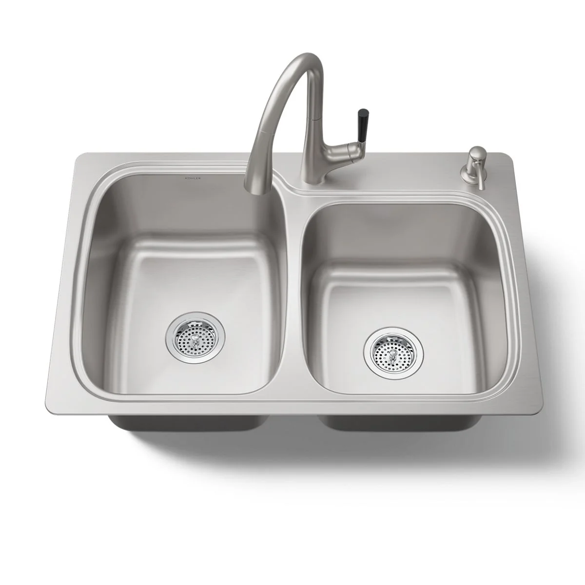 KOHLER K-75791-2PC All-In-One 33" top-/undermount double-bowl kitchen sink - Image 6