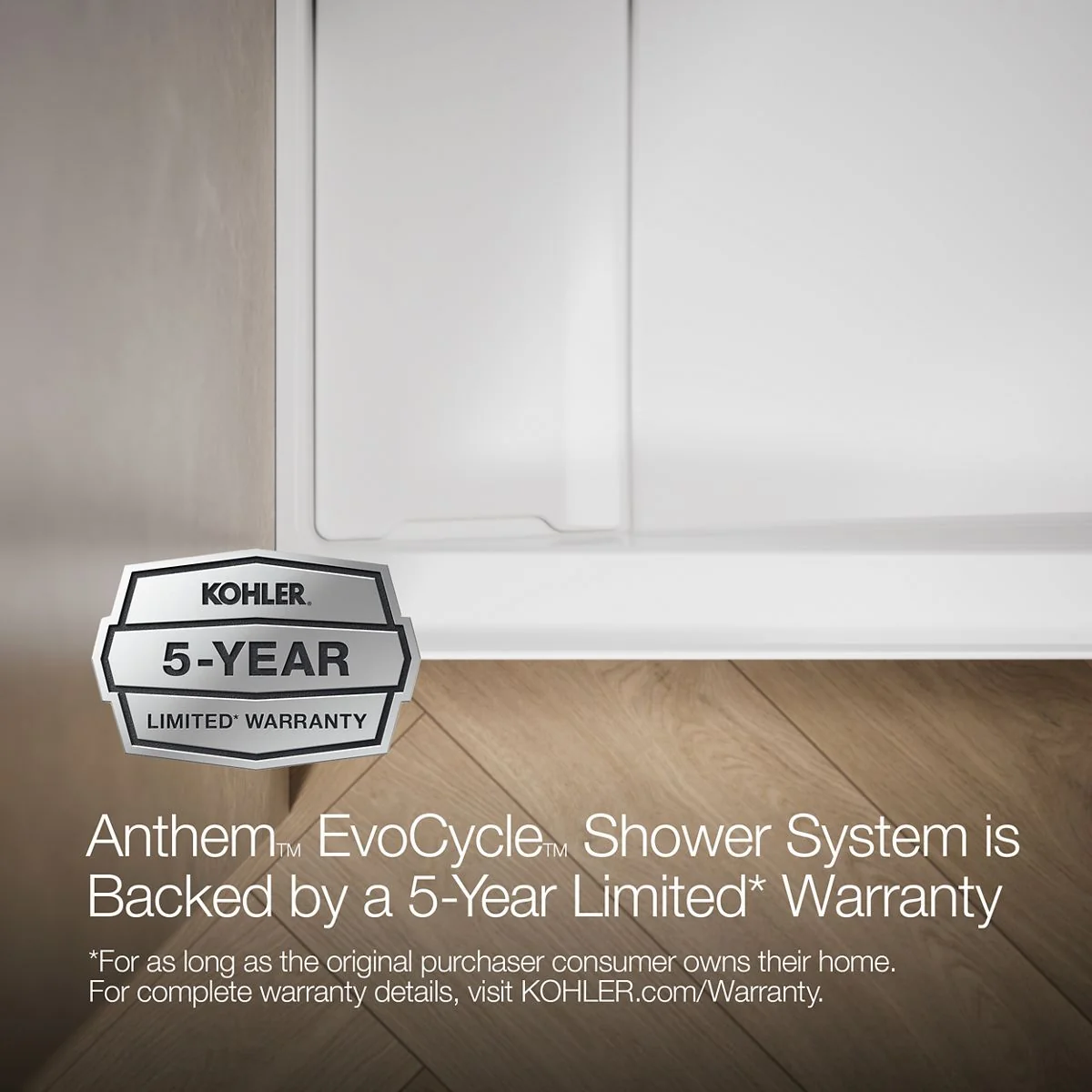 KOHLER K-33473 Anthem EvoCycle 60" x 32" alcove shower base, left drain - Image 3
