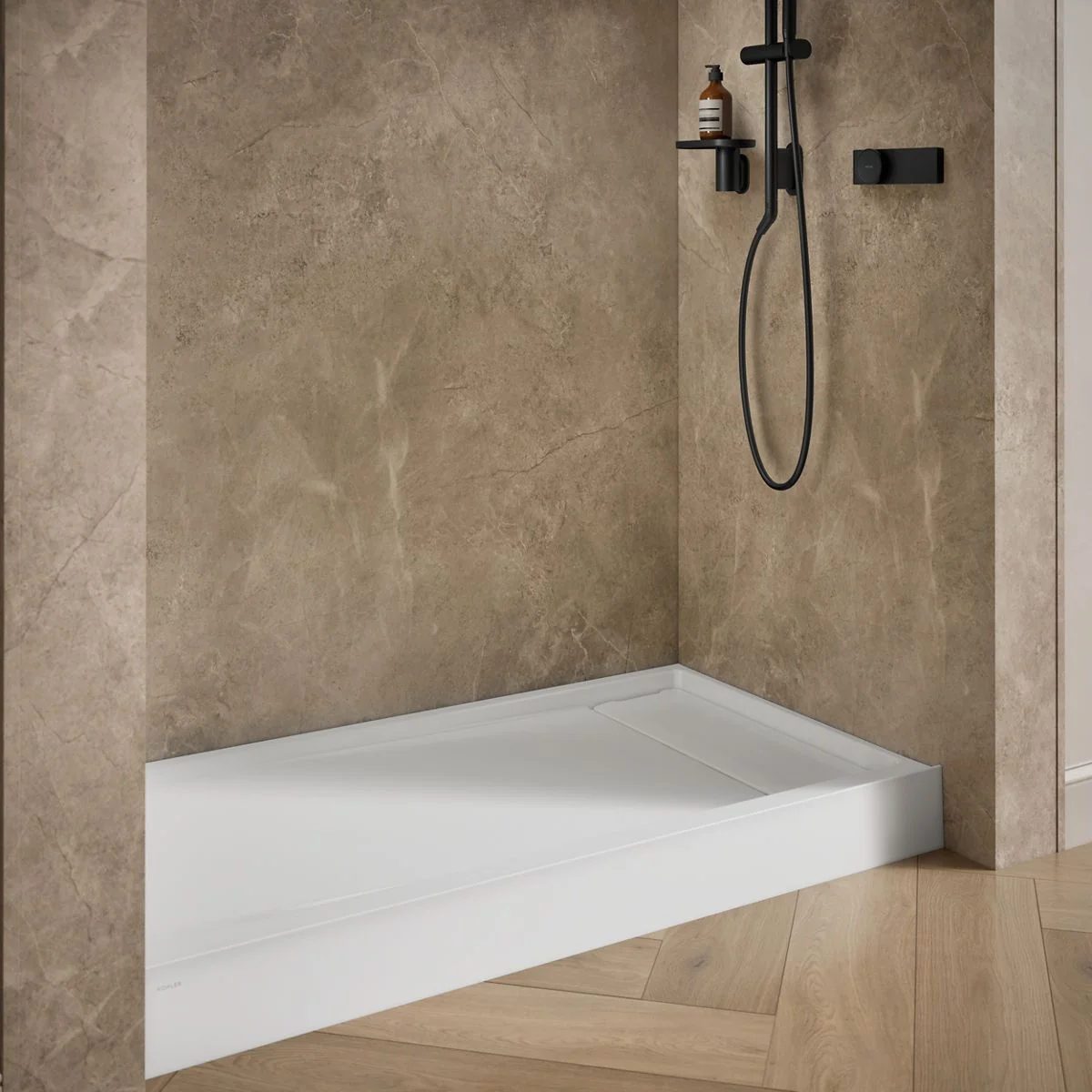 KOHLER K-33474 Anthem EvoCycle 60" x 32" alcove shower base, right drain - Image 4
