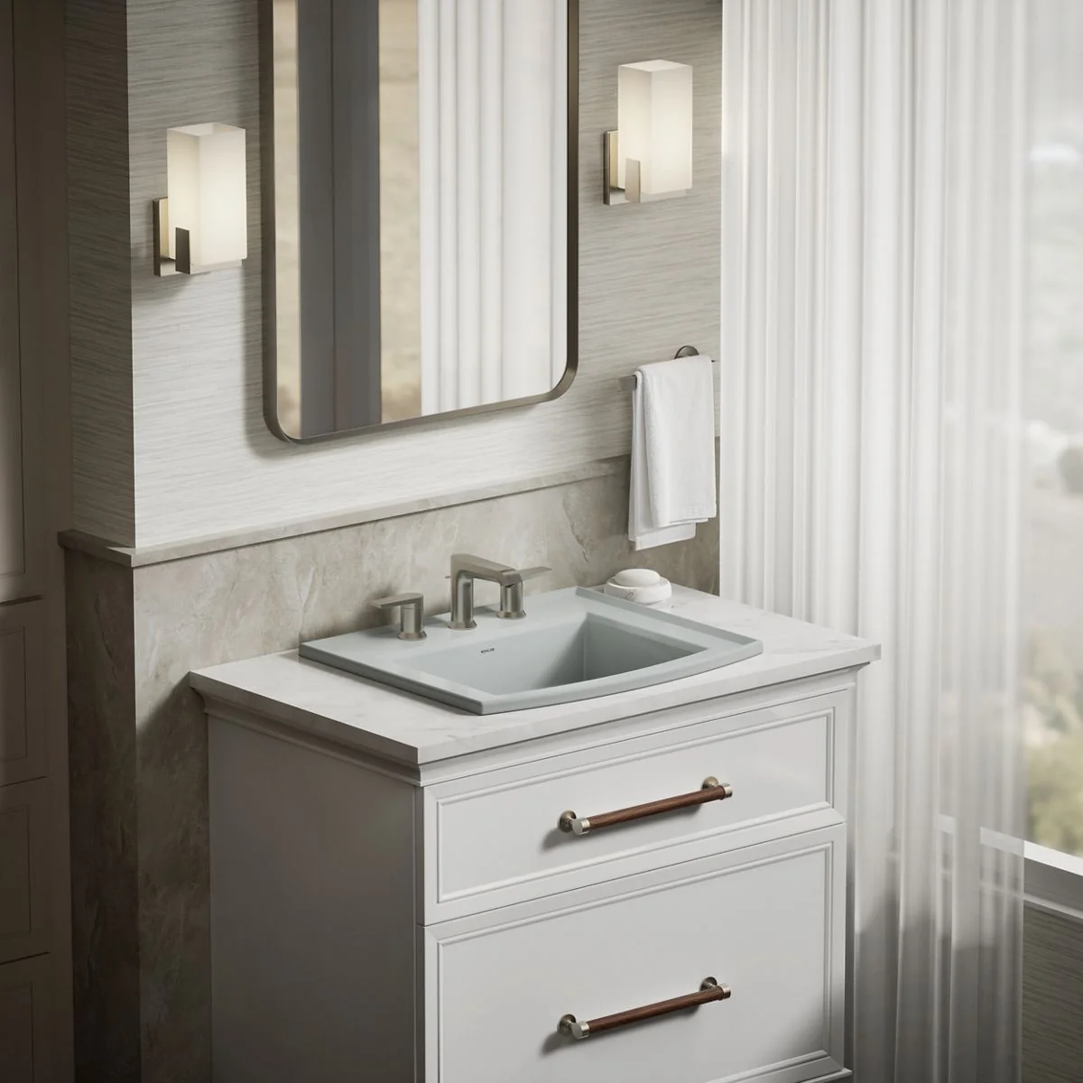 KOHLER K-2356-8 Archer 22-3/4" rectangular drop-in bathroom sink - Image 13