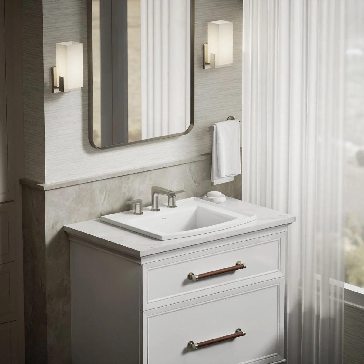 KOHLER K-2356-8 Archer 22-3/4" rectangular drop-in bathroom sink - Image 23