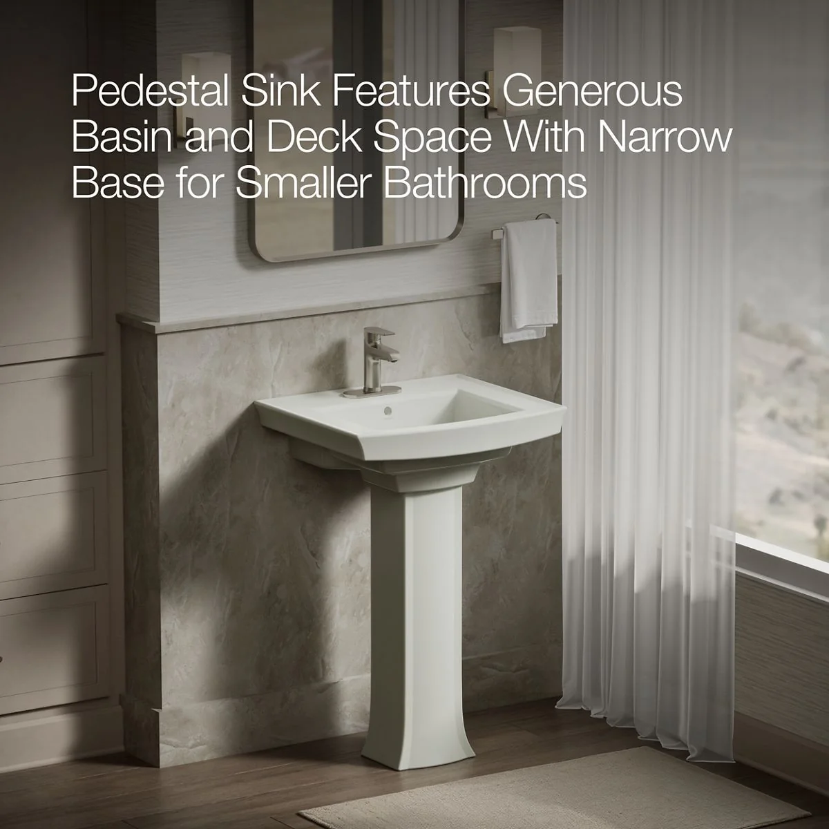 KOHLER K-2359-4 Archer 24" rectangular pedestal bathroom sink - Image 13