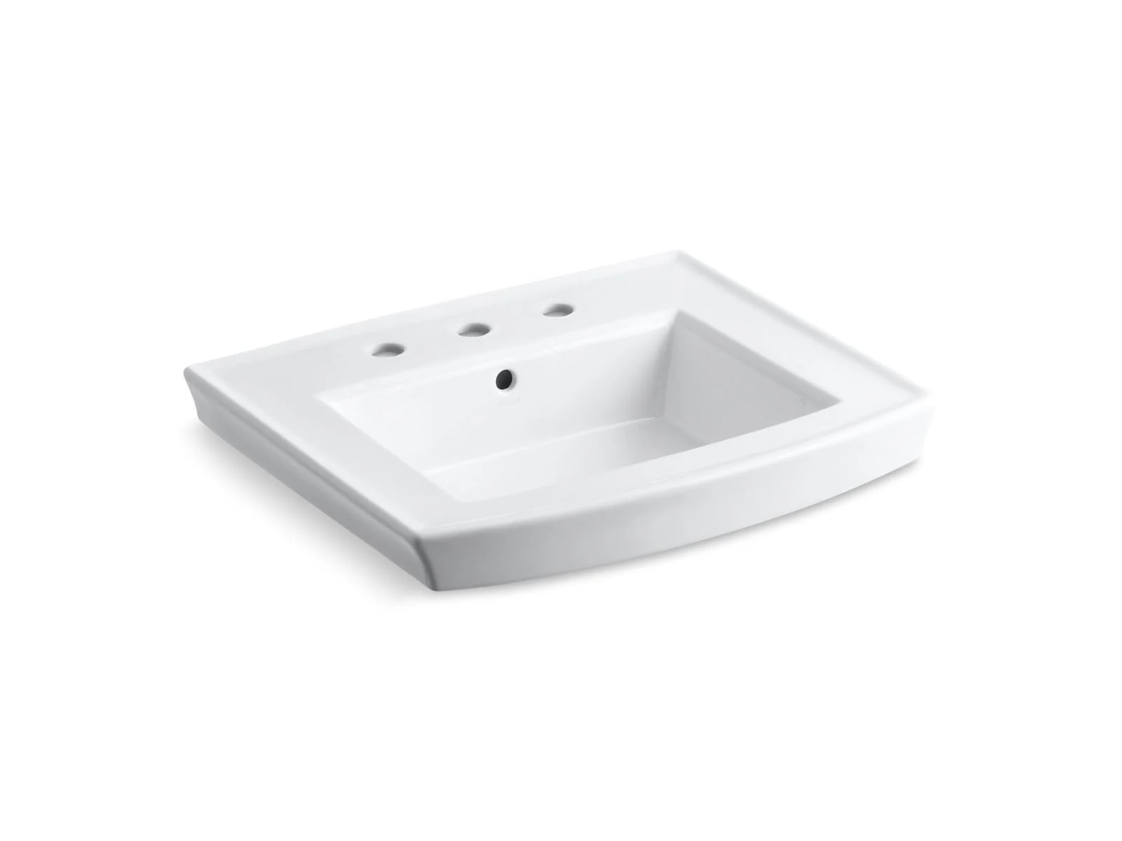 KOHLER K-2358-8 Archer 24" rectangular pedestal bathroom sink