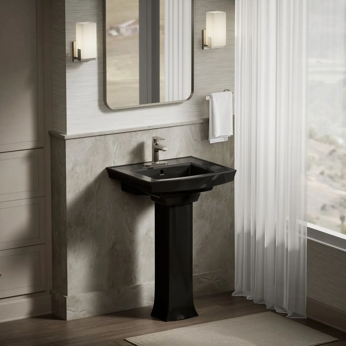 KOHLER K-2358-4 Archer 24" rectangular pedestal bathroom sink - Image 18